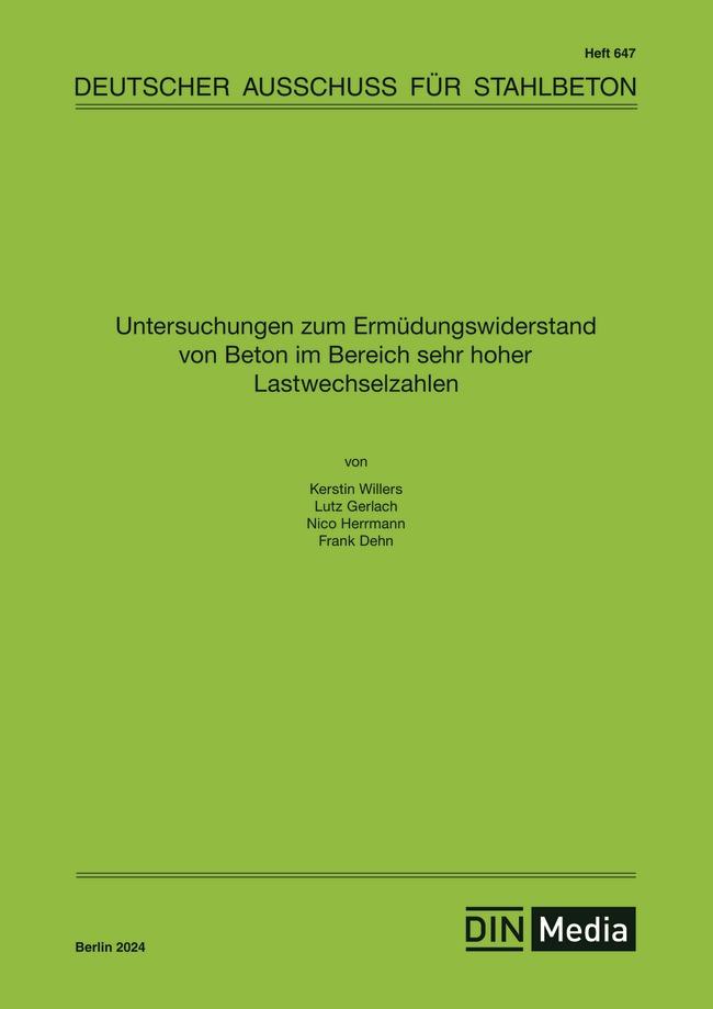 Vorderes Coverbild Untersuchungen zum Ermüdungswiderstand von Beton im Bereich sehr hoher Lastwechselzahlen