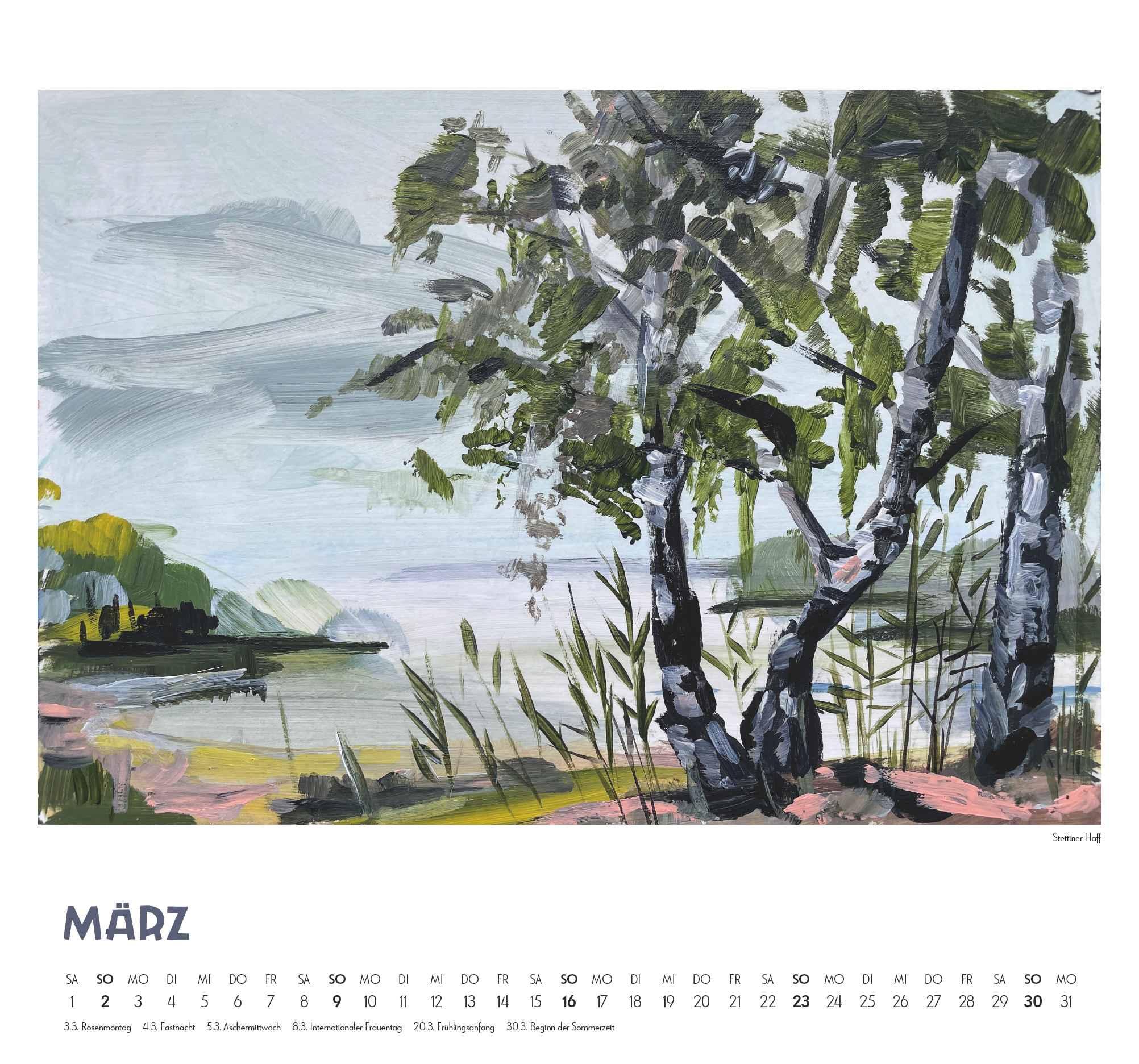 Beispielinhalt (Bild) Mit Kat Menschik an der Ostsee 2025 - Kunstkalender - Spiralbindung - Format 38 x 35,5 cm