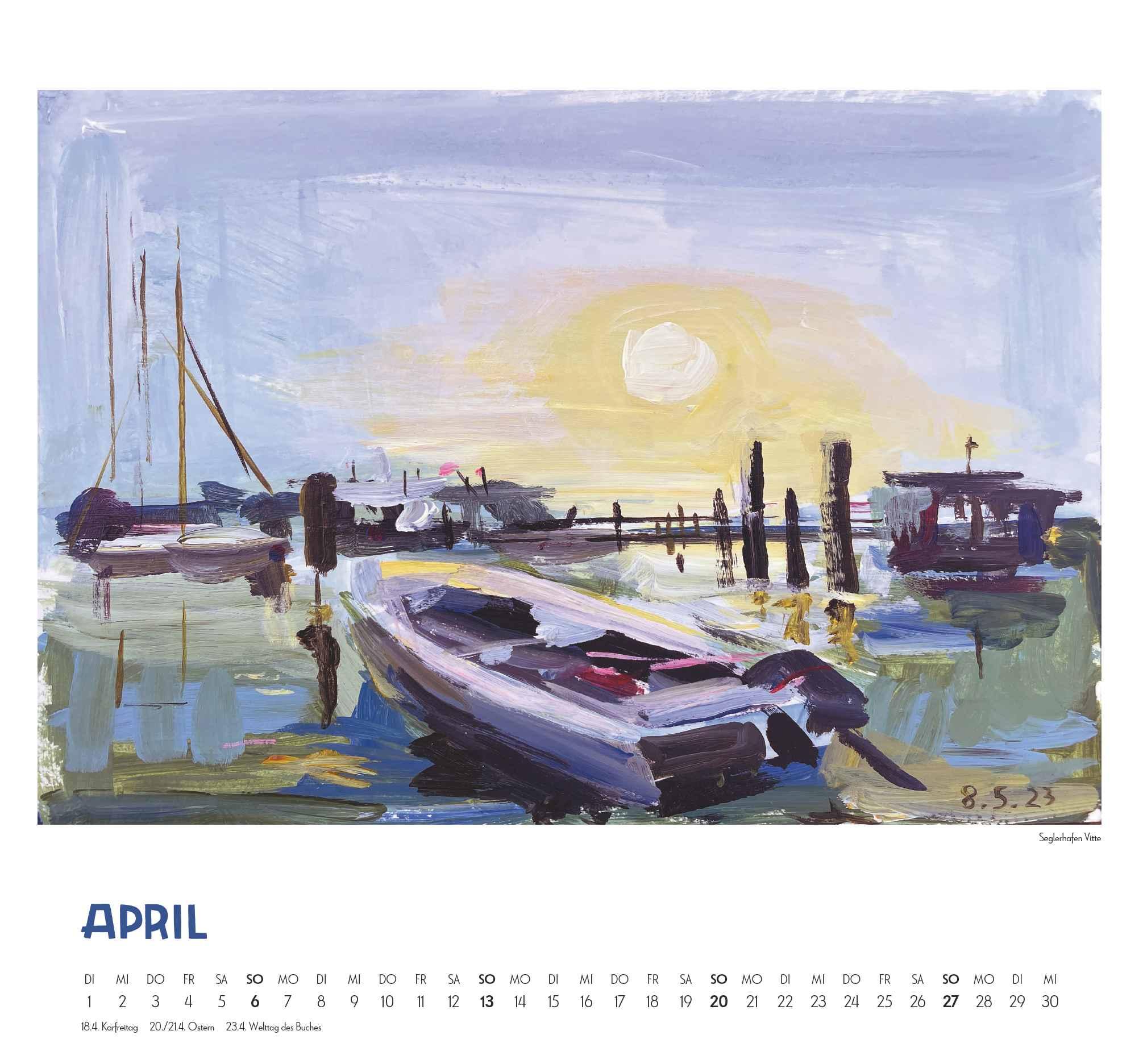 Beispielinhalt (Bild) Mit Kat Menschik an der Ostsee 2025 - Kunstkalender - Spiralbindung - Format 38 x 35,5 cm