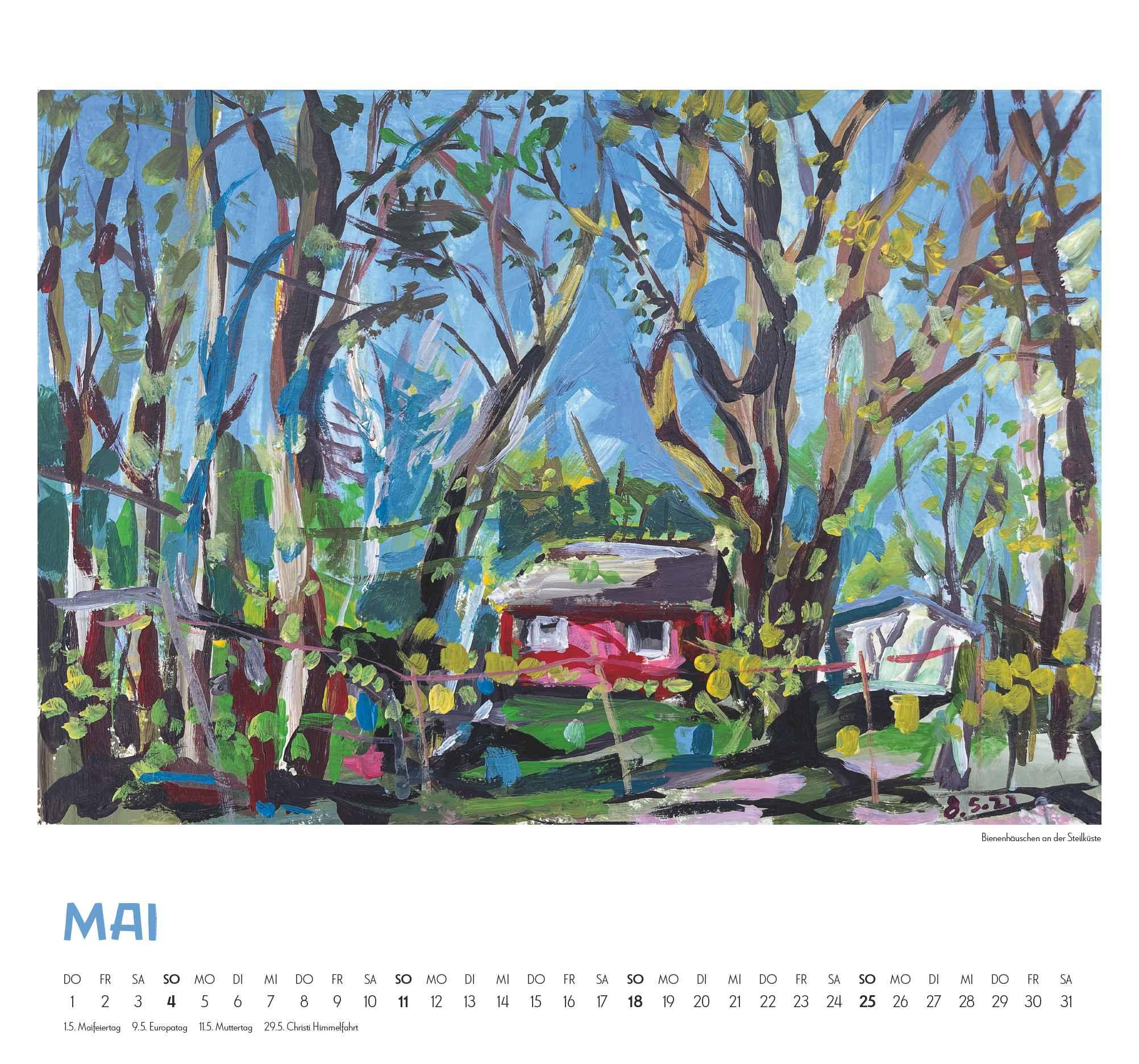 Beispielinhalt (Bild) Mit Kat Menschik an der Ostsee 2025 - Kunstkalender - Spiralbindung - Format 38 x 35,5 cm