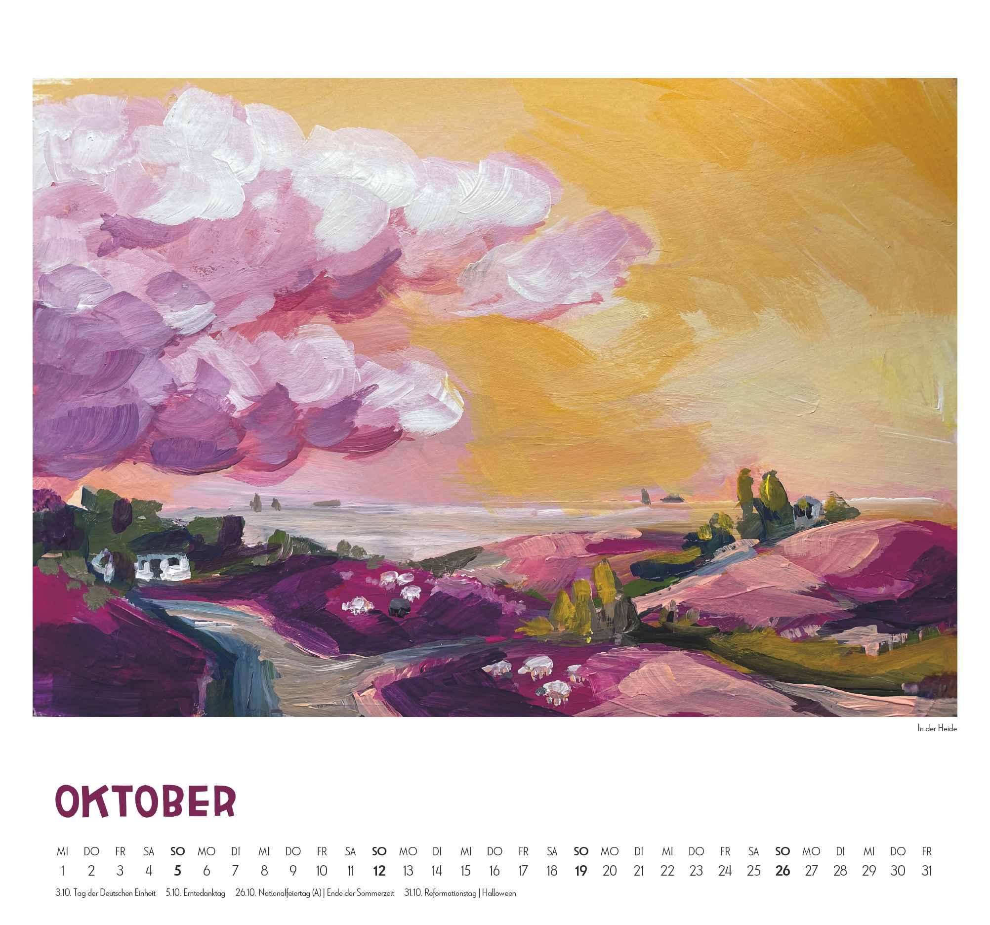 Beispielinhalt (Bild) Mit Kat Menschik an der Ostsee 2025 - Kunstkalender - Spiralbindung - Format 38 x 35,5 cm