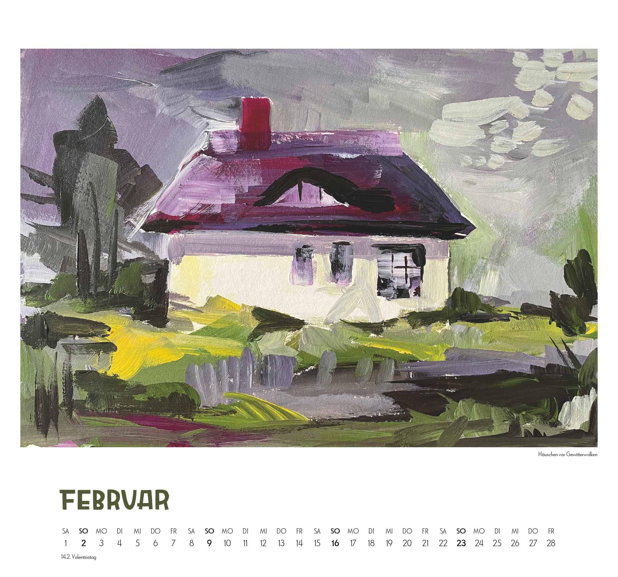 Beispielinhalt (Bild) Mit Kat Menschik an der Ostsee 2025 - Kunstkalender - Spiralbindung - Format 38 x 35,5 cm