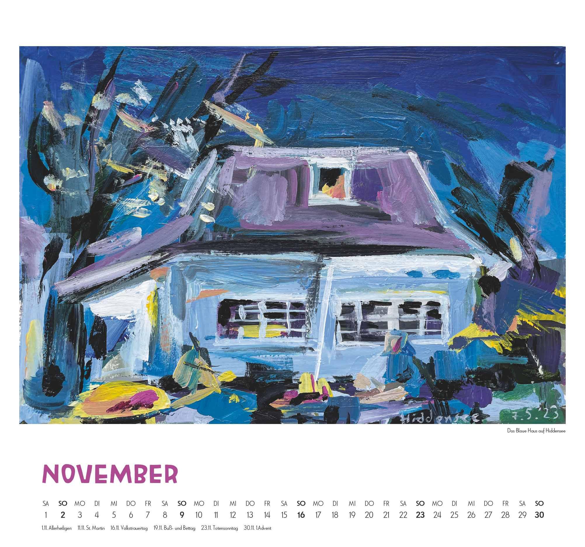 Beispielinhalt (Bild) Mit Kat Menschik an der Ostsee 2025 - Kunstkalender - Spiralbindung - Format 38 x 35,5 cm