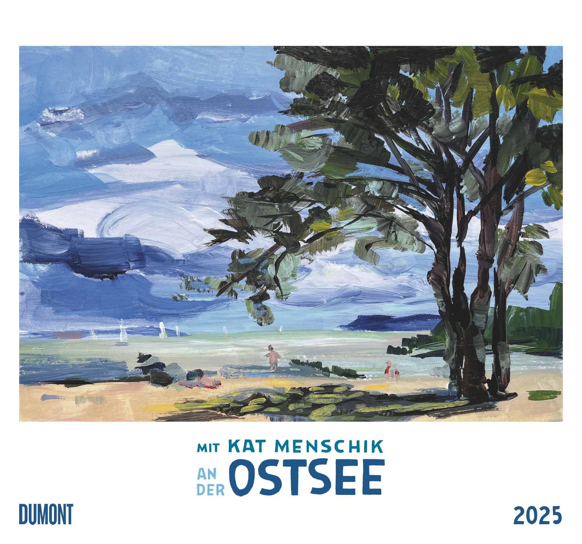 Vorderes Coverbild Mit Kat Menschik an der Ostsee 2025 - Kunstkalender - Spiralbindung - Format 38 x 35,5 cm