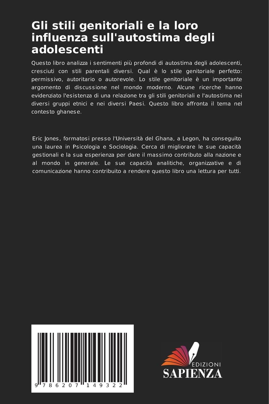 Rückseitencover Gli stili genitoriali e la loro influenza sull'autostima degli adolescenti