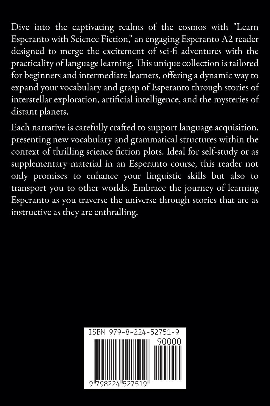 Rückseitencover Learn Esperanto with Science Fiction