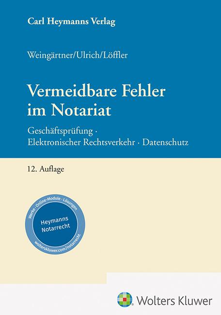 Vorderes Coverbild Vermeidbare Fehler im Notariat