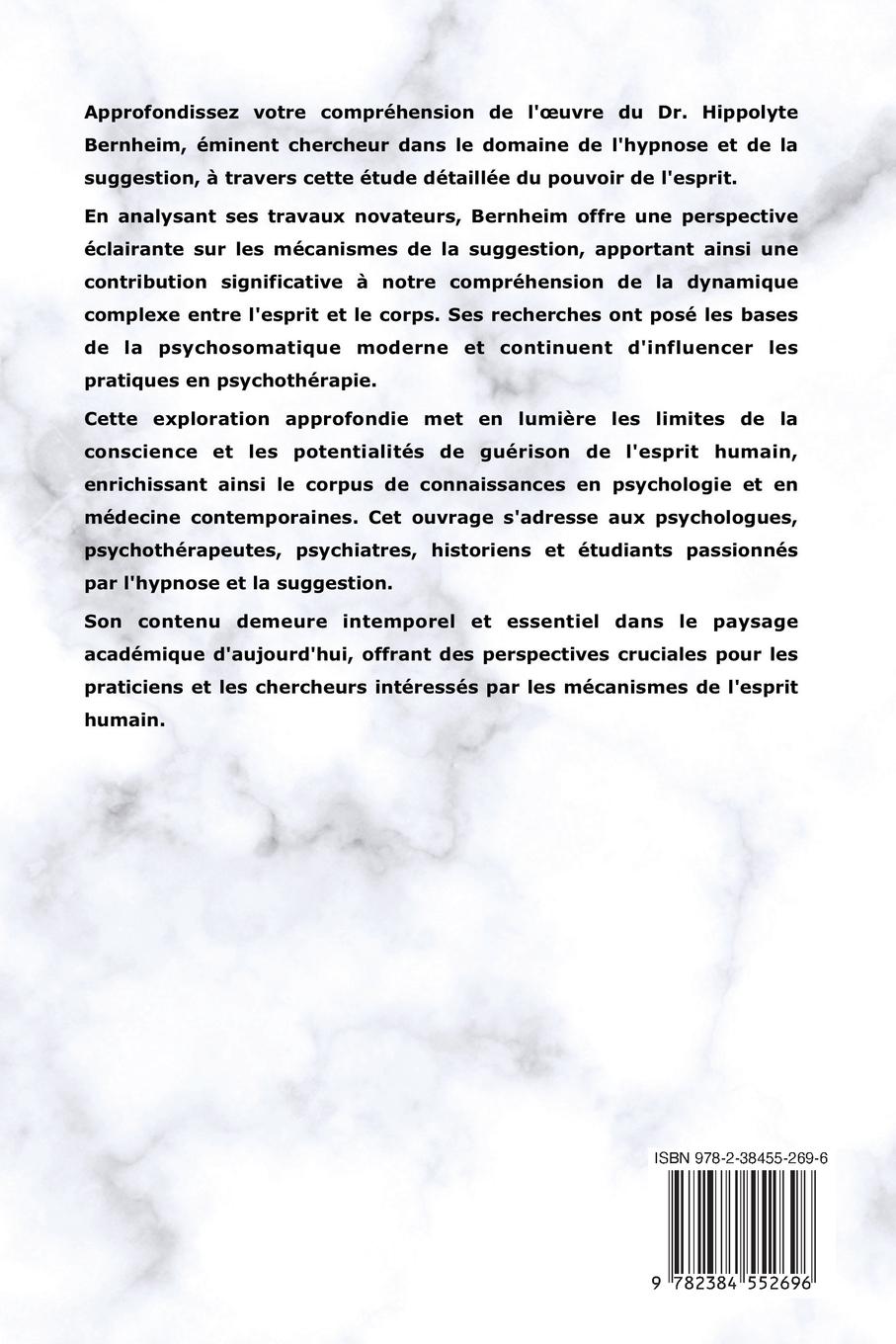 Rückseitencover De la suggestion