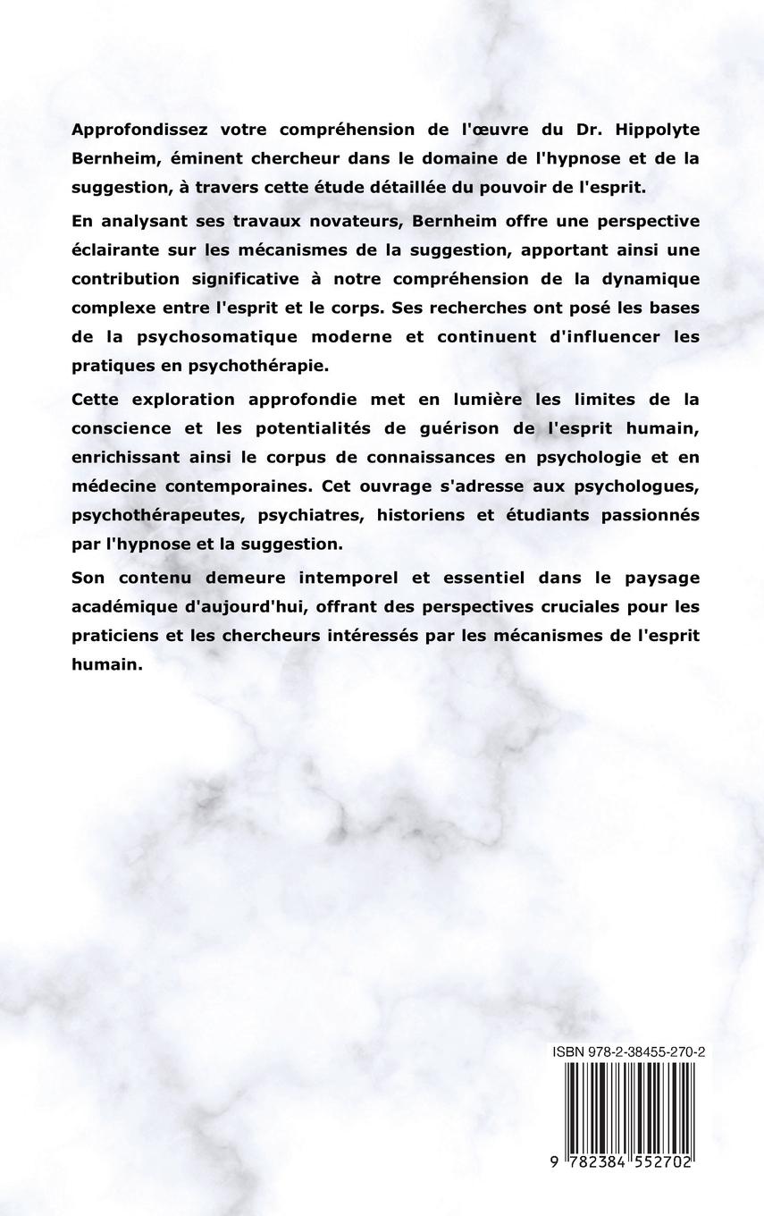 Rückseitencover De la suggestion