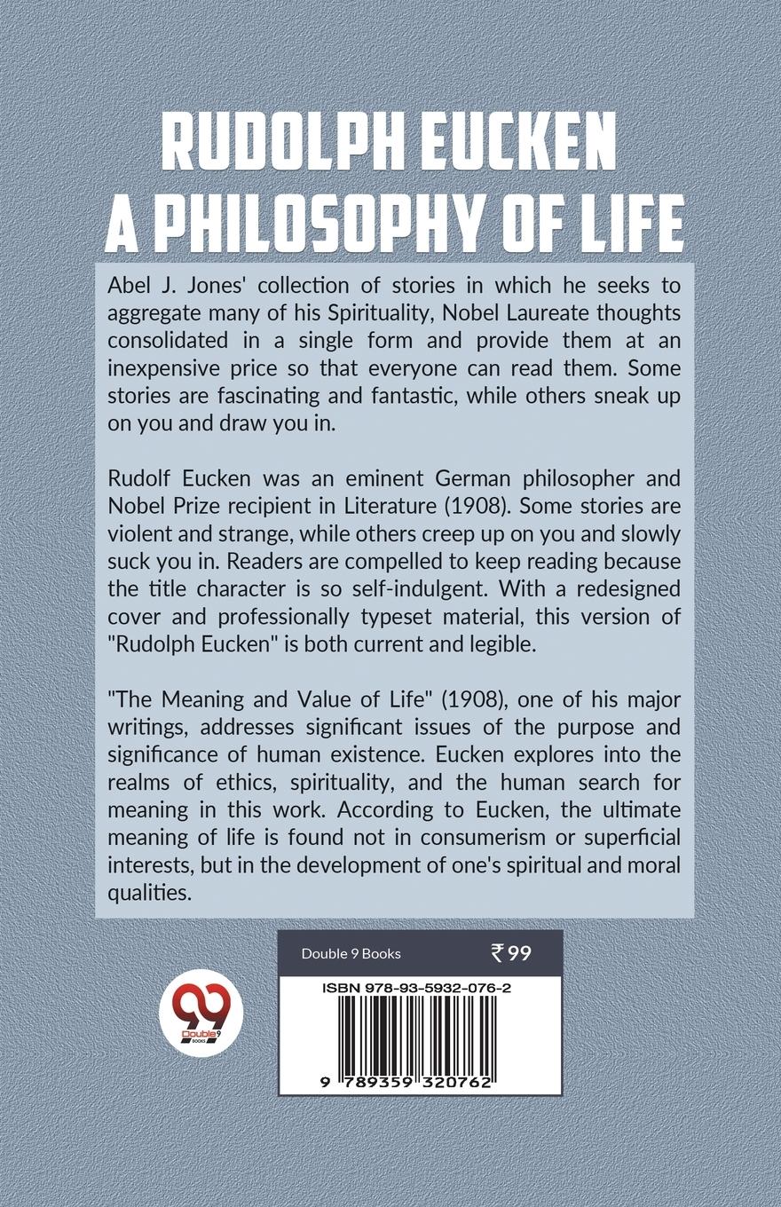 Rückseitencover Rudolph Eucken A PHILOSOPHY OF LIFE