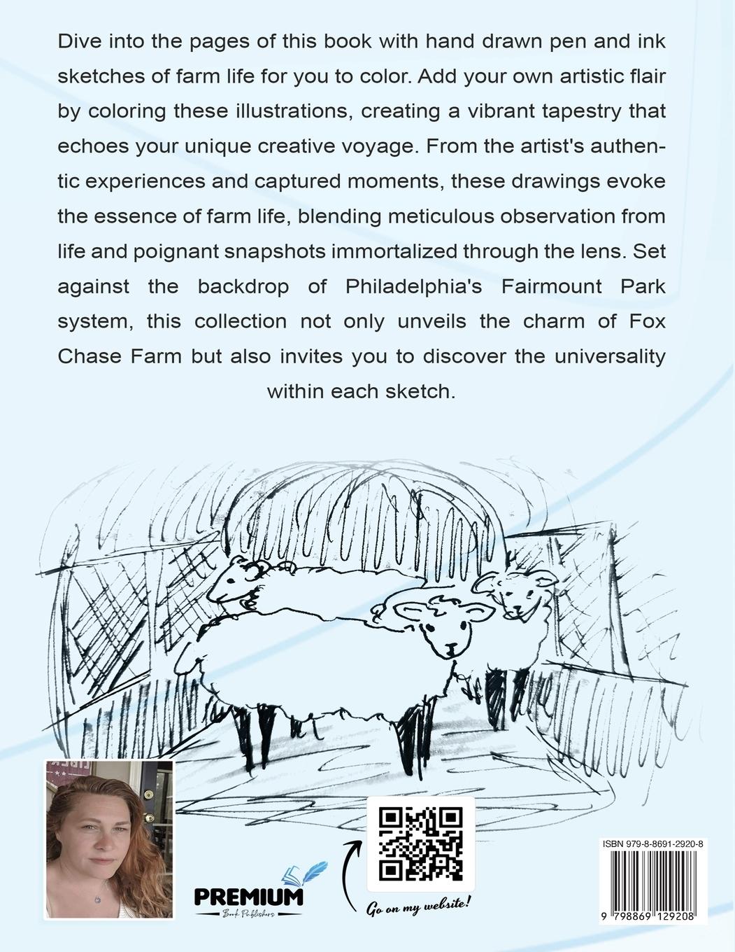 Rückseitencover A YEAR ON A FARM A SKETCH JOURNAL COLORING BOOK