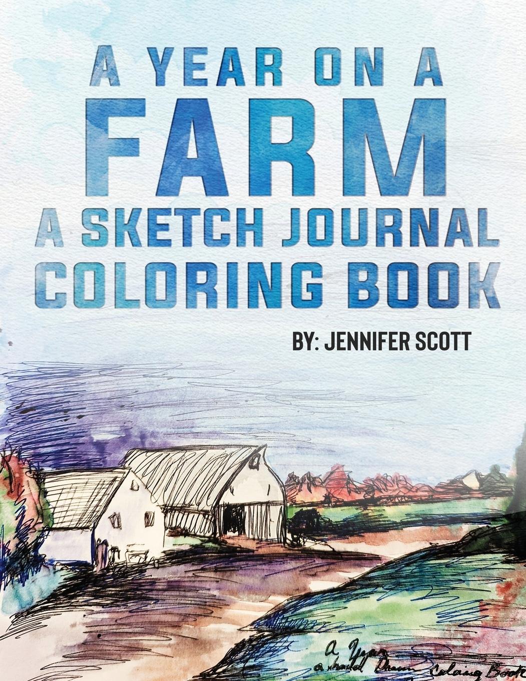 Vorderes Coverbild A YEAR ON A FARM A SKETCH JOURNAL COLORING BOOK