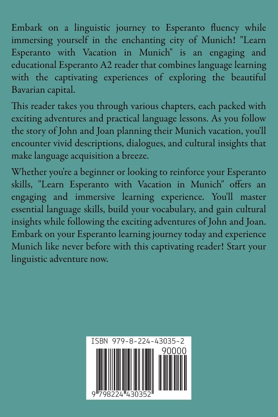 Rückseitencover Learn Esperanto with Vacation in Munich