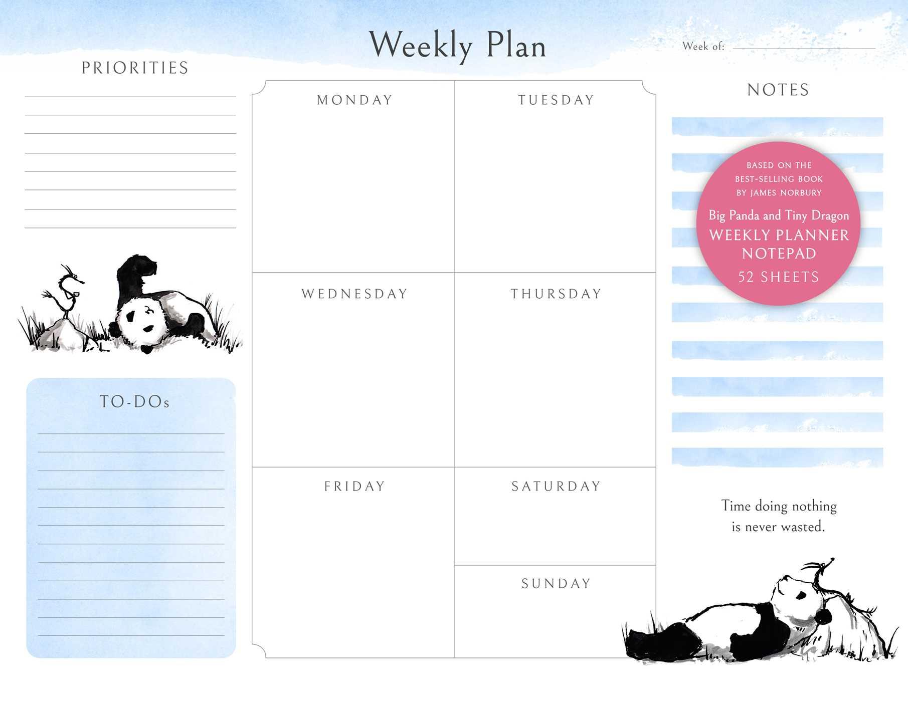 Vorderes Coverbild Big Panda and Tiny Dragon Weekly Planner Notepad