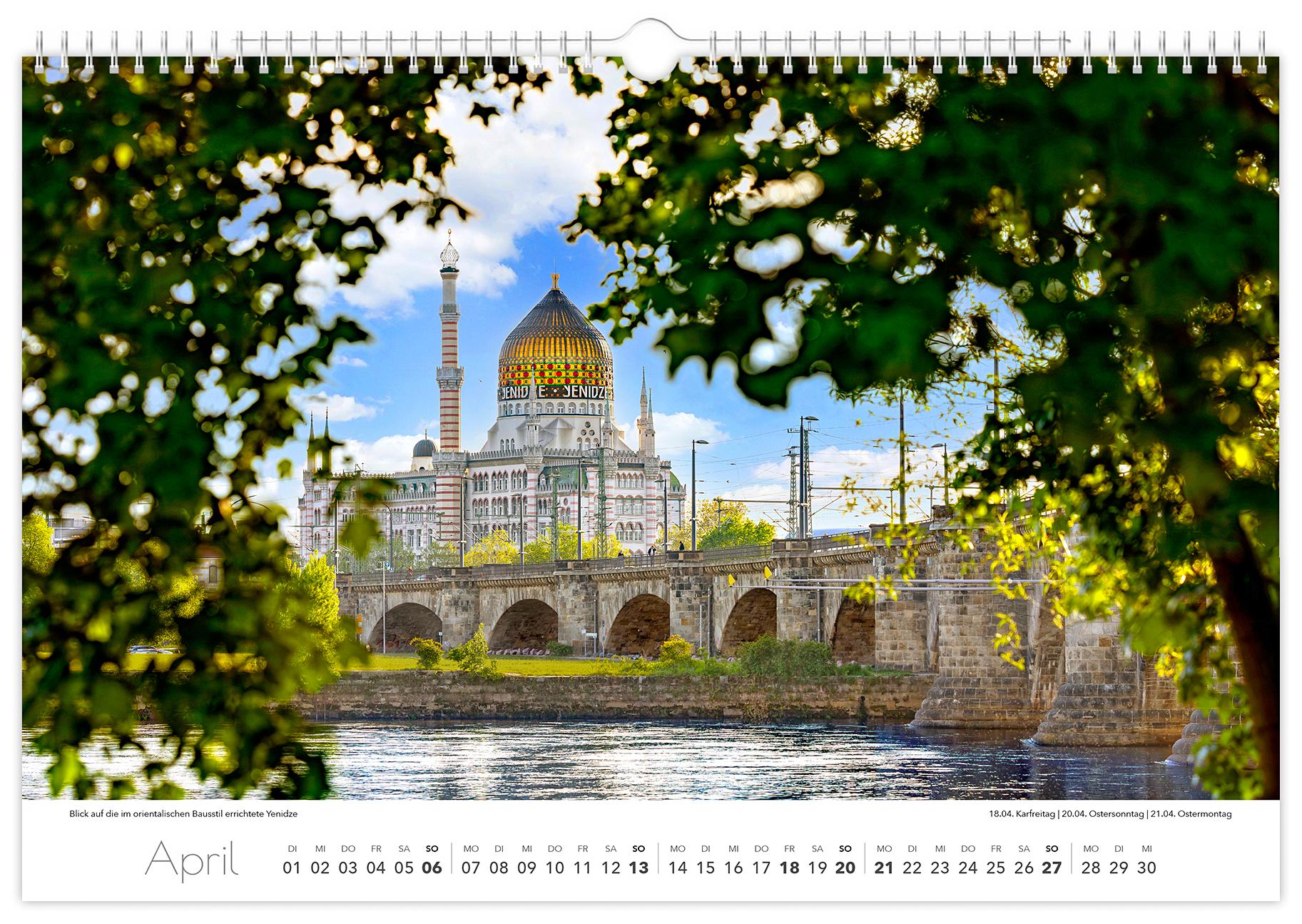 Beispielinhalt (Bild) Kalender Dresden Elbflorenz 2025