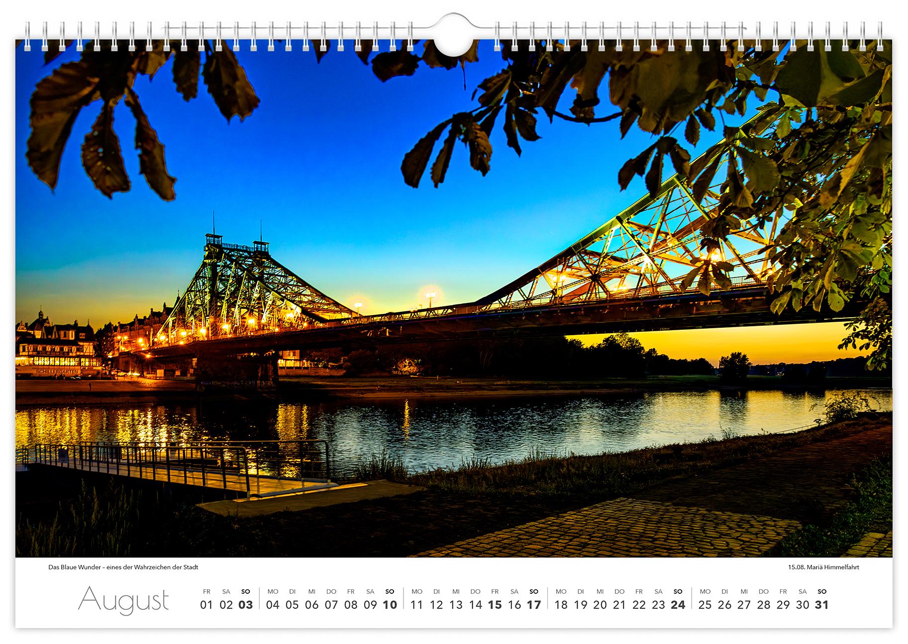 Beispielinhalt (Bild) Kalender Dresden Elbflorenz 2025
