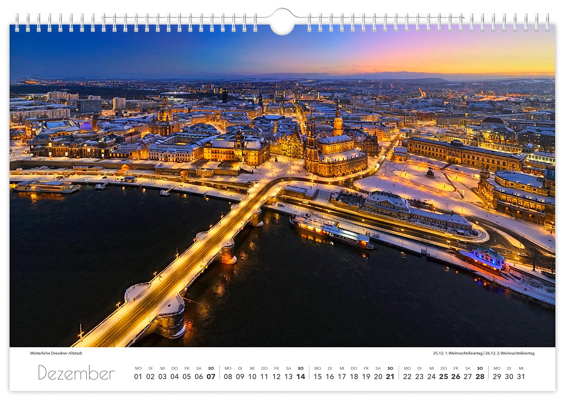 Beispielinhalt (Bild) Kalender Dresden Elbflorenz 2025