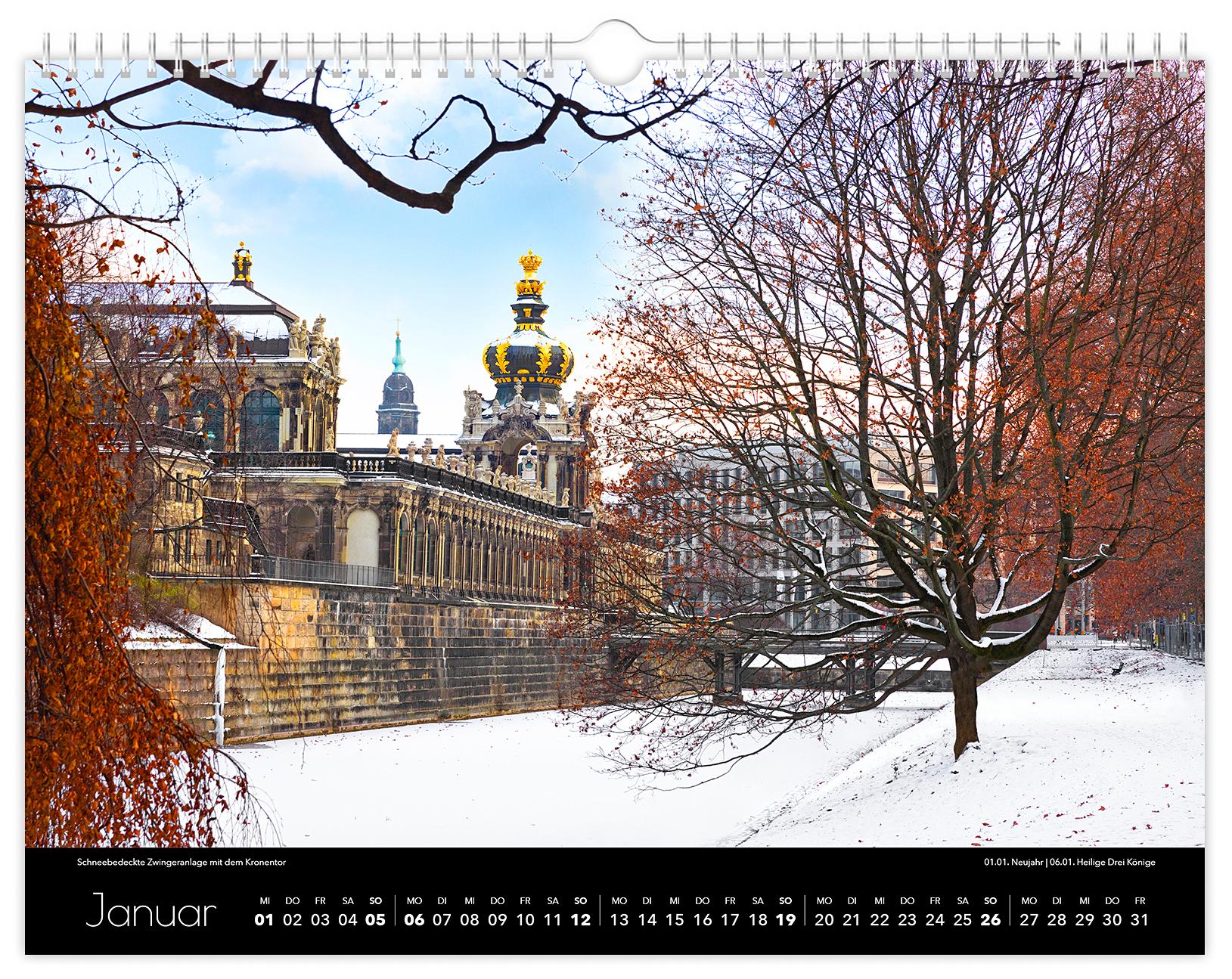 Beispielinhalt (Bild) Kalender Dresden Elbflorenz 2025