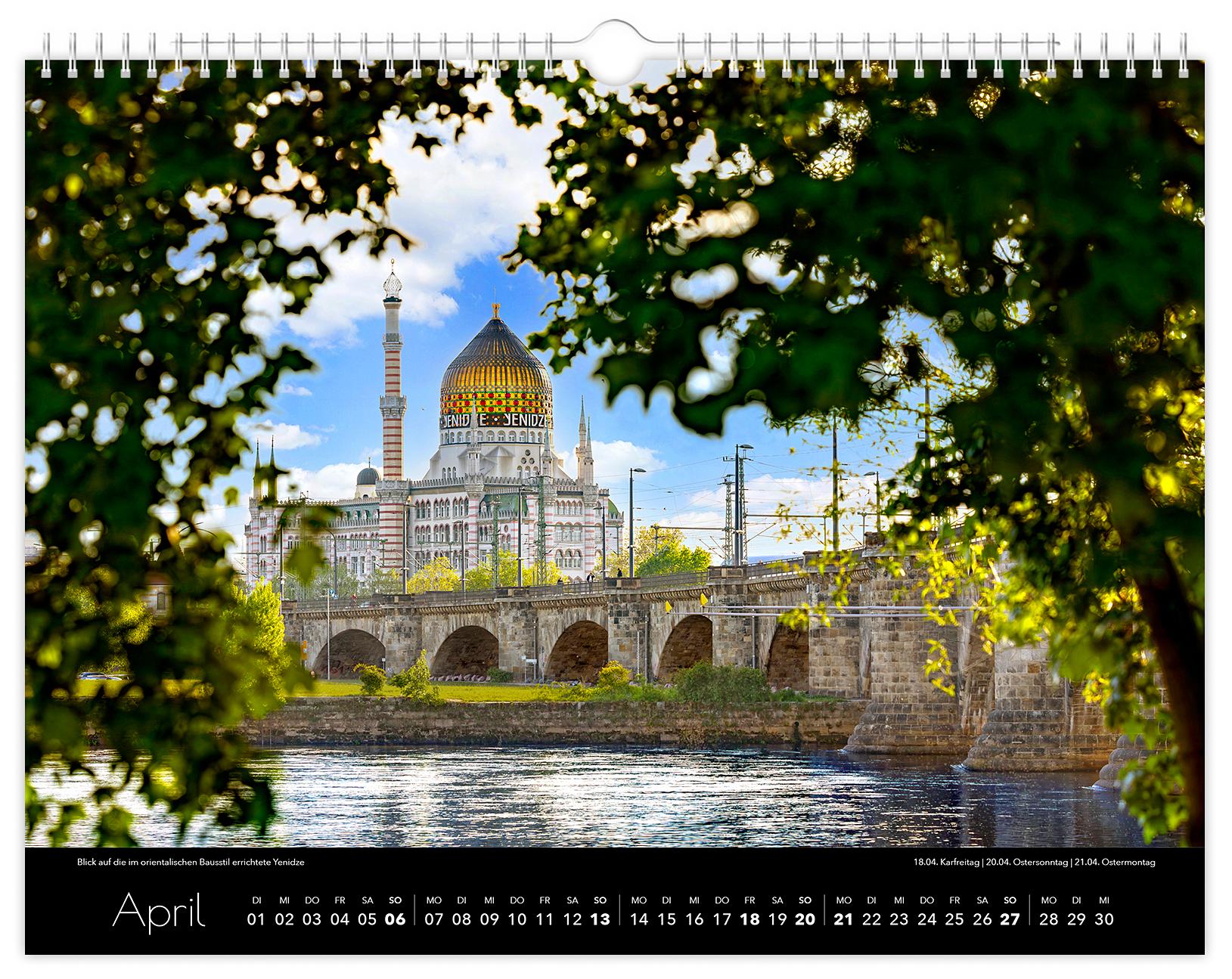 Beispielinhalt (Bild) Kalender Dresden Elbflorenz 2025