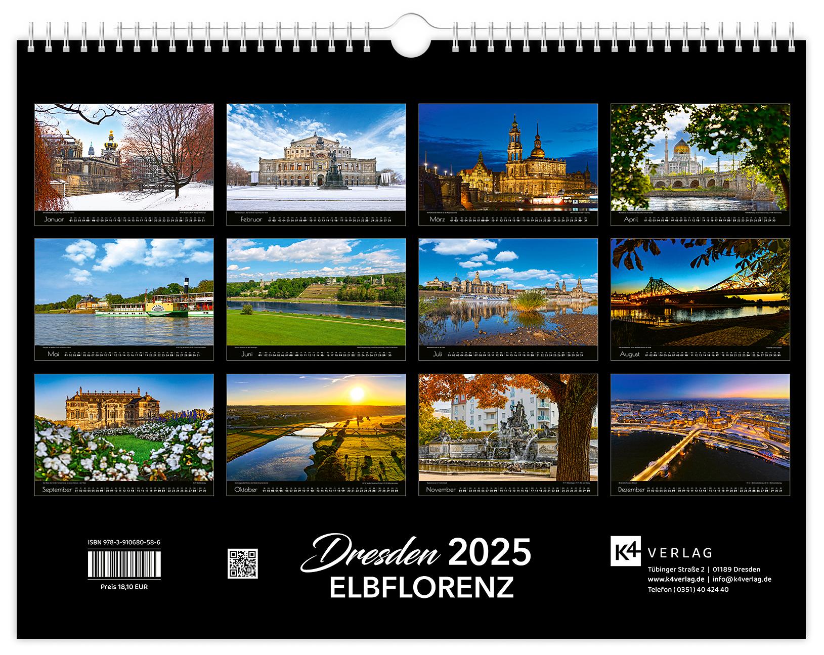 Beispielinhalt (Bild) Kalender Dresden Elbflorenz 2025
