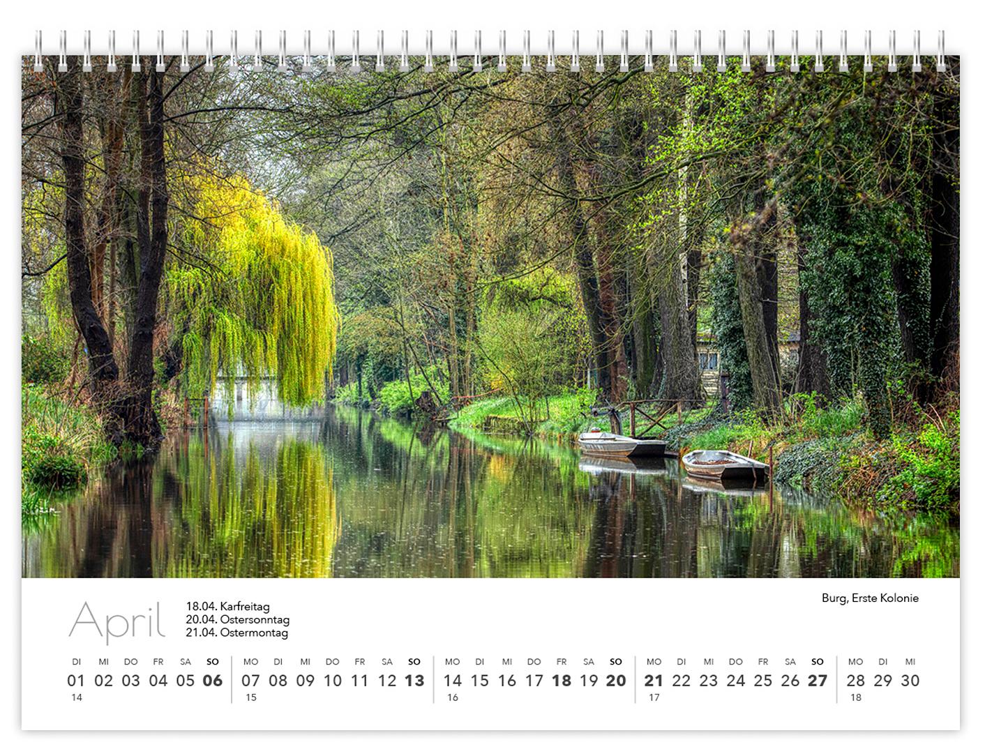 Beispielinhalt (Bild) Kalender Spreewald kompakt - Peter Becker 2025