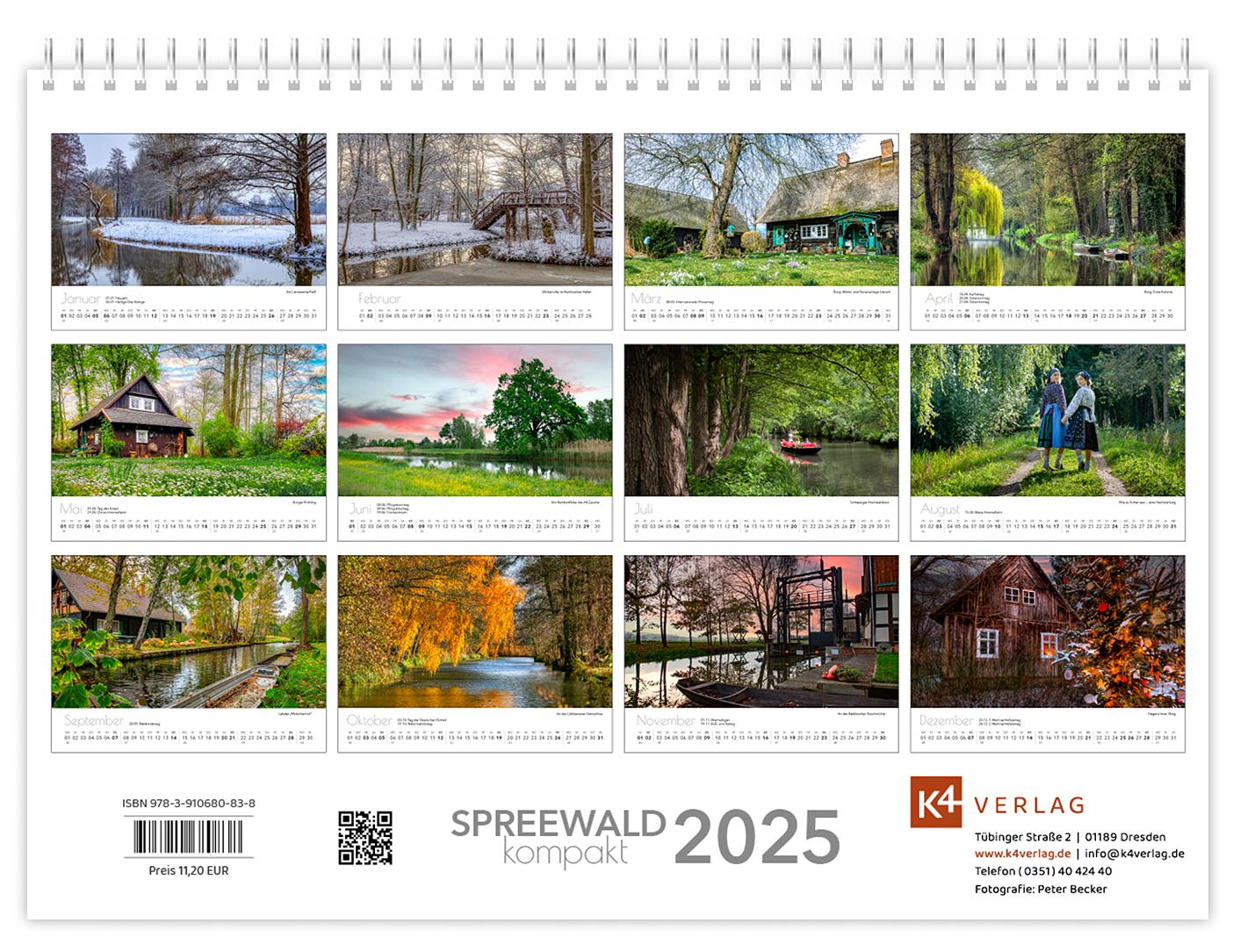 Beispielinhalt (Bild) Kalender Spreewald kompakt - Peter Becker 2025