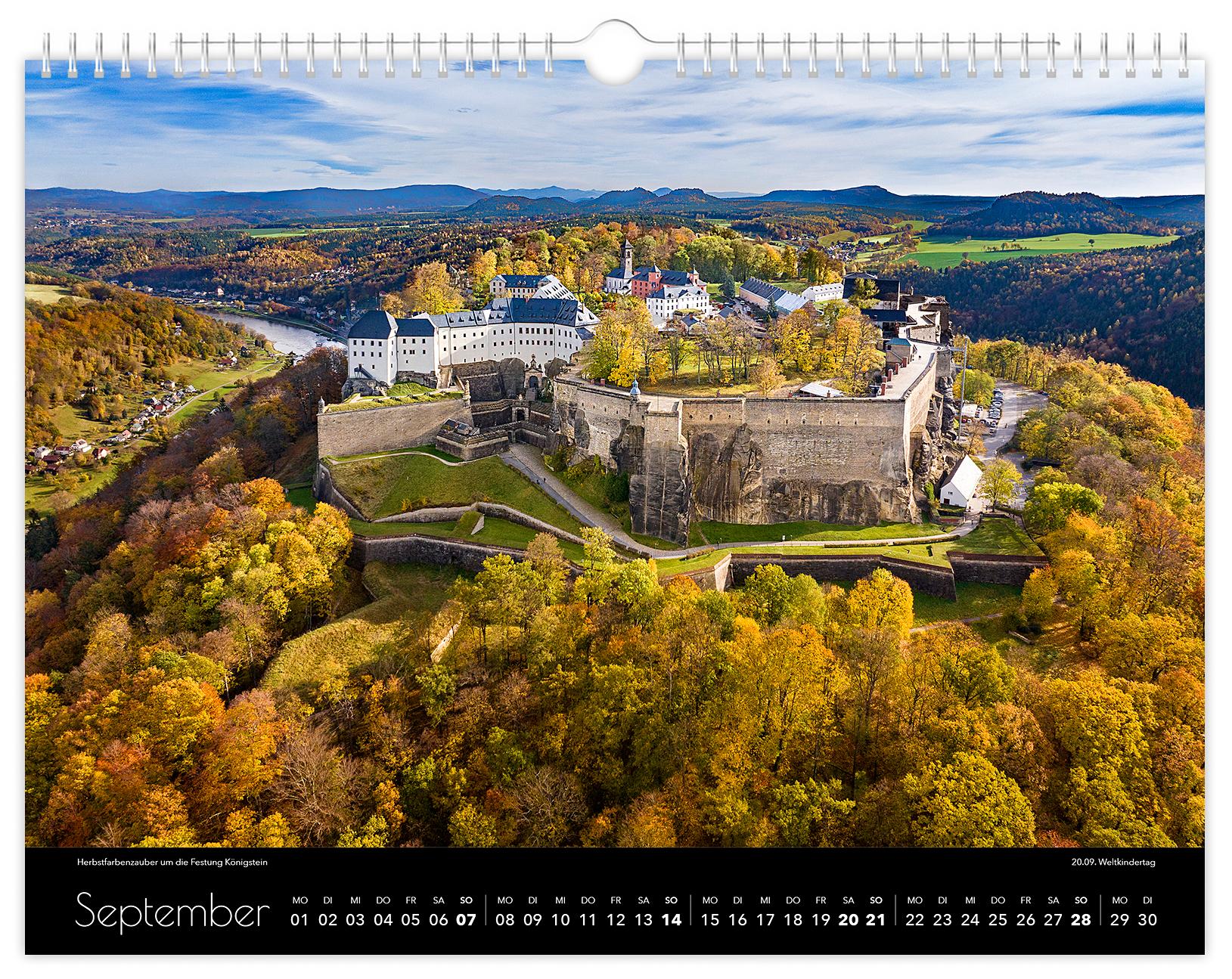Beispielinhalt (Bild) Kalender Sächsische Schweiz 2025