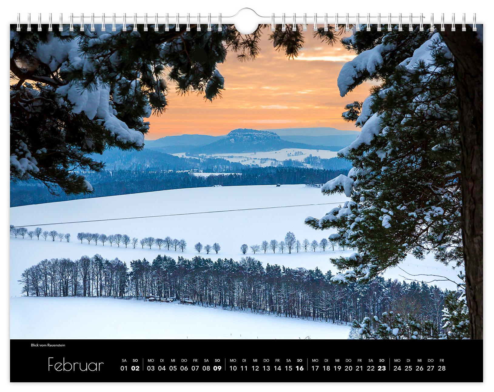 Beispielinhalt (Bild) Kalender Sächsische Schweiz 2025