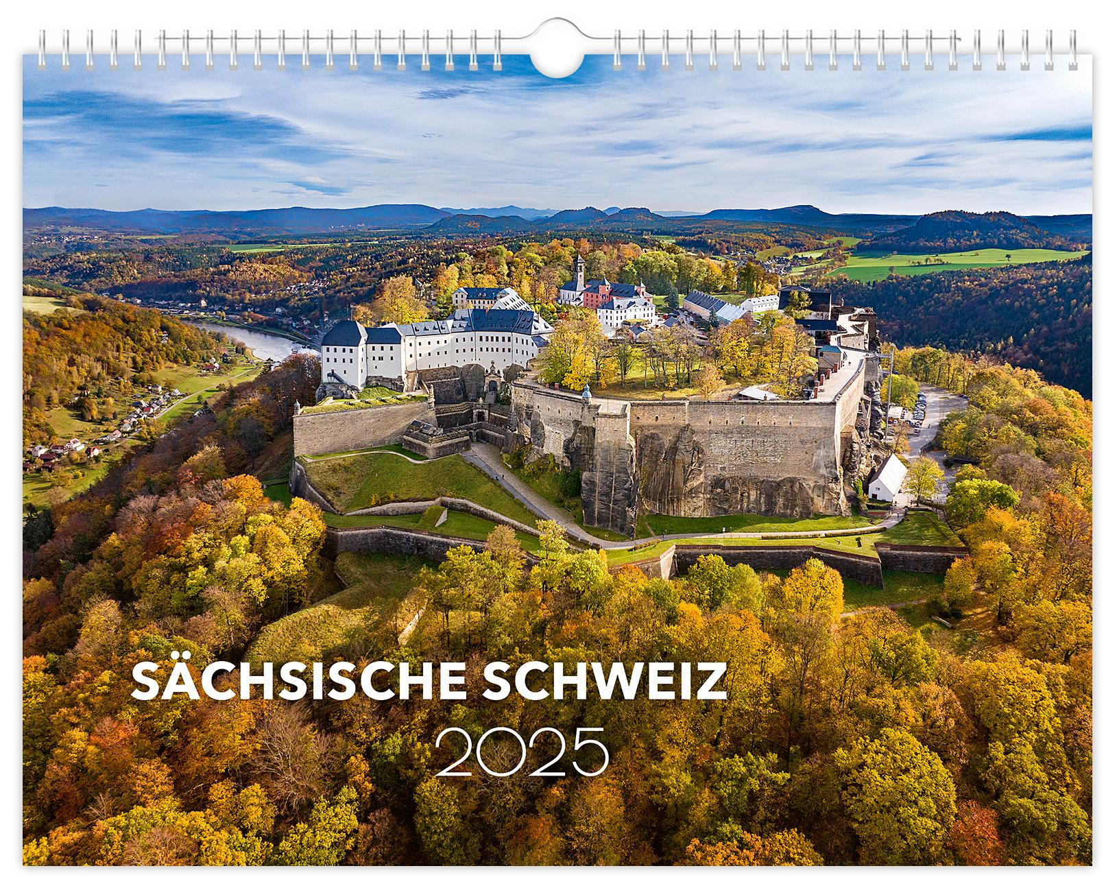 Vorderes Coverbild Kalender Sächsische Schweiz 2025