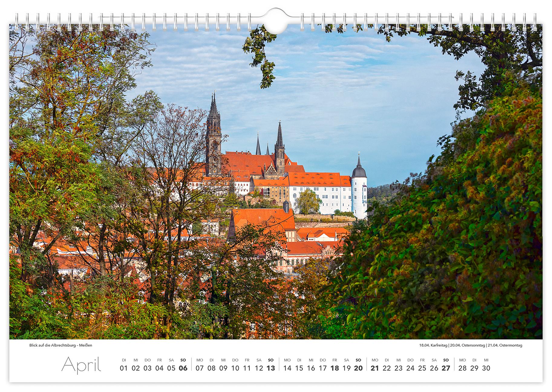 Beispielinhalt (Bild) Kalender Dresden und Umgebung 2025