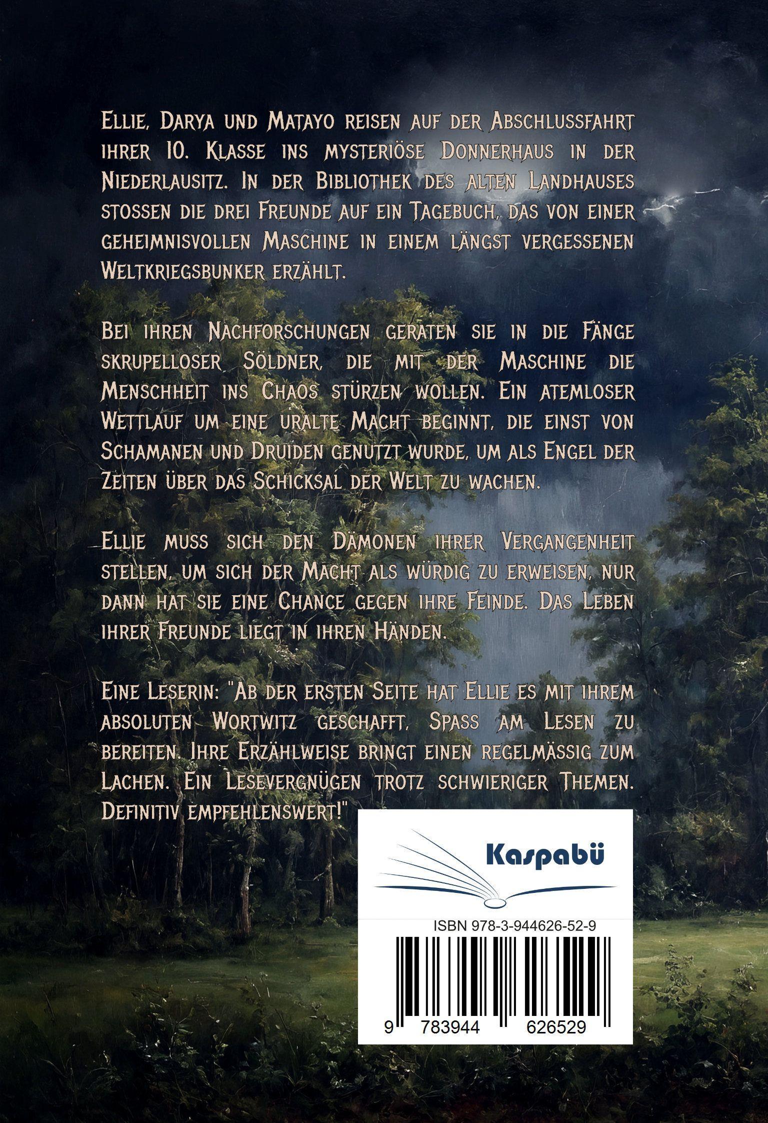 Beispielinhalt (Bild) Engel der Zeiten - Das Geheimnis des Donnerhauses - Spannendes Fantasy-Jugendbuch ab 14 Jahren für Mädchen und Jungen