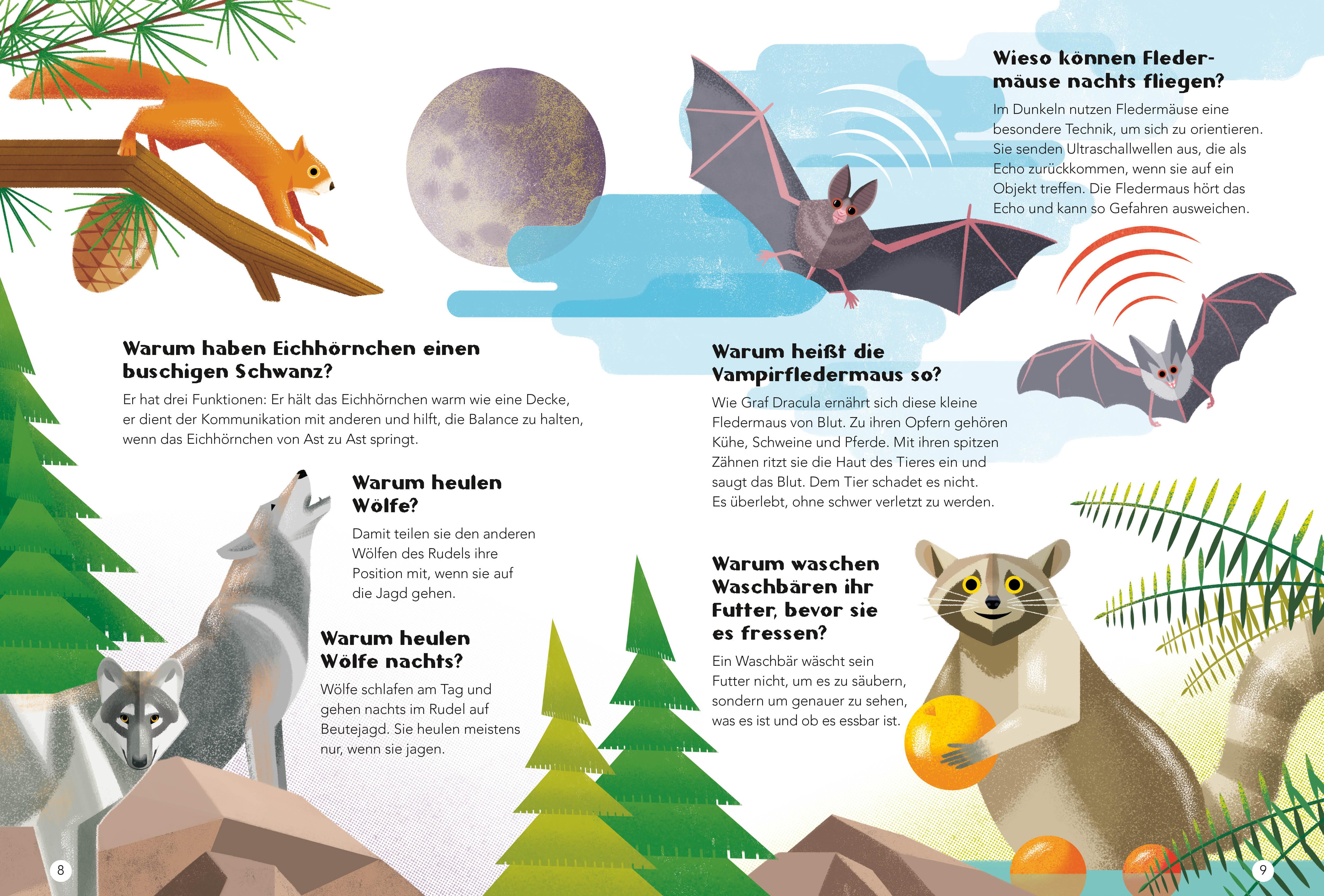 Beispielinhalt (Bild) Tiere. Frage- und Antwortbuch, mit 200 Fragen zu spannenden Naturthemen (200 Fragen & Antworten)