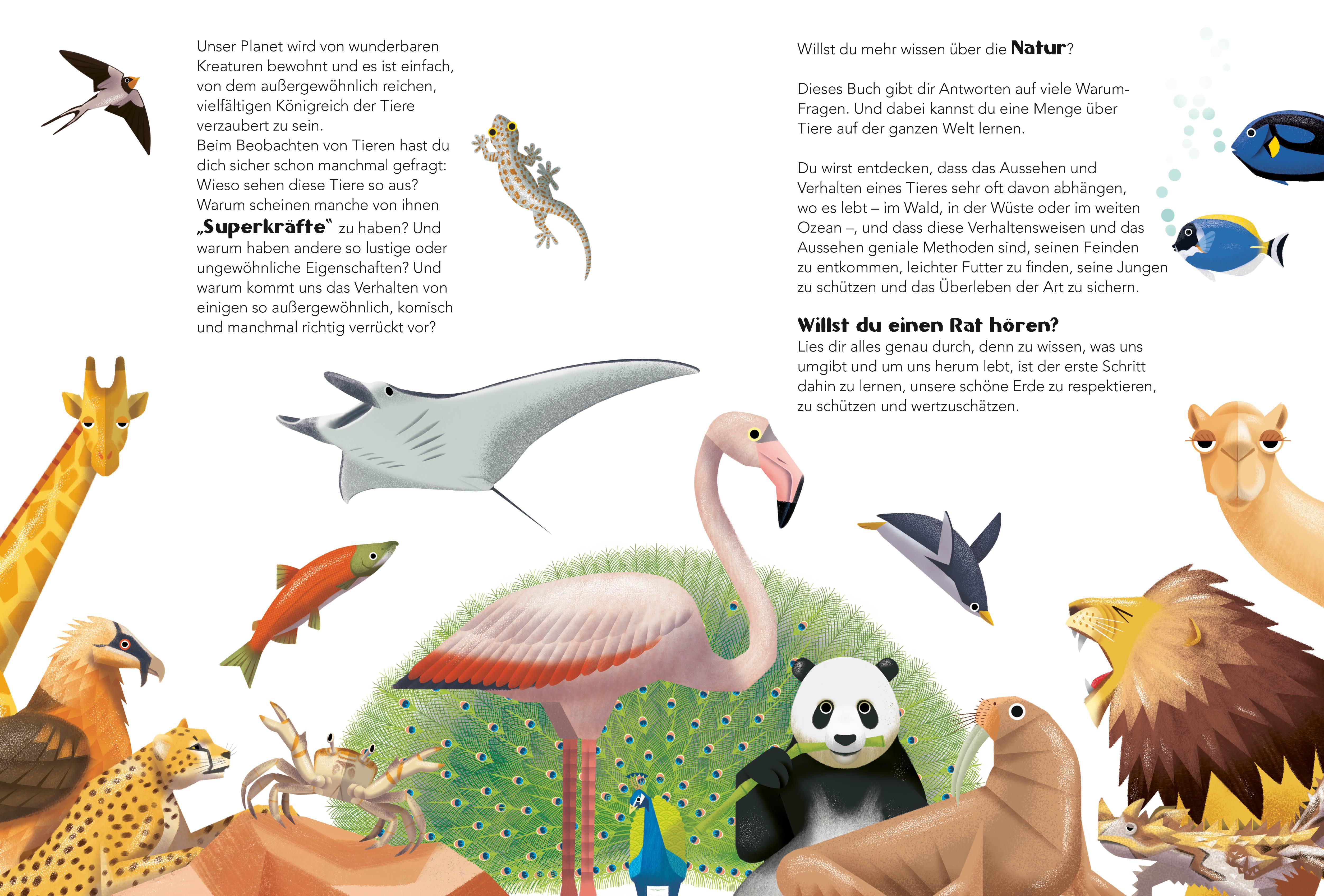 Beispielinhalt (Bild) Tiere. Frage- und Antwortbuch, mit 200 Fragen zu spannenden Naturthemen (200 Fragen & Antworten)