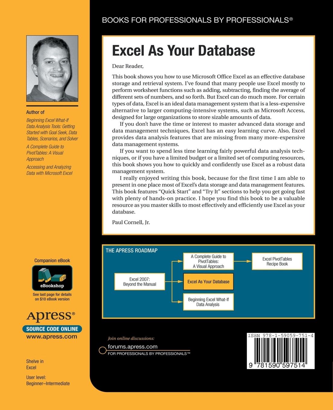 Rückseitencover Excel as Your Database