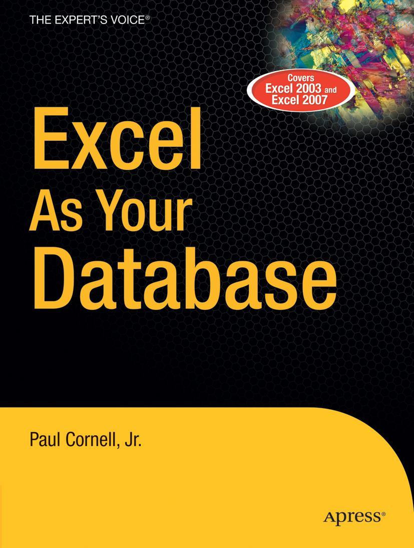 Vorderes Coverbild Excel as Your Database