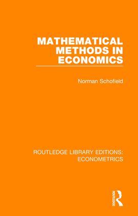 Vorderes Coverbild Mathematical Methods in Economics