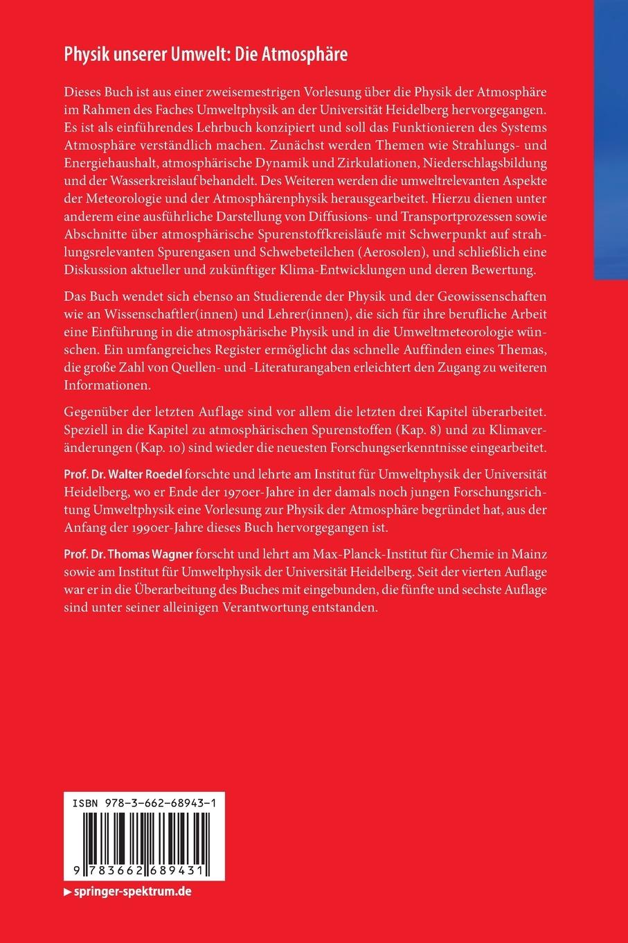 Rückseitencover Physik unserer Umwelt: Die Atmosphäre