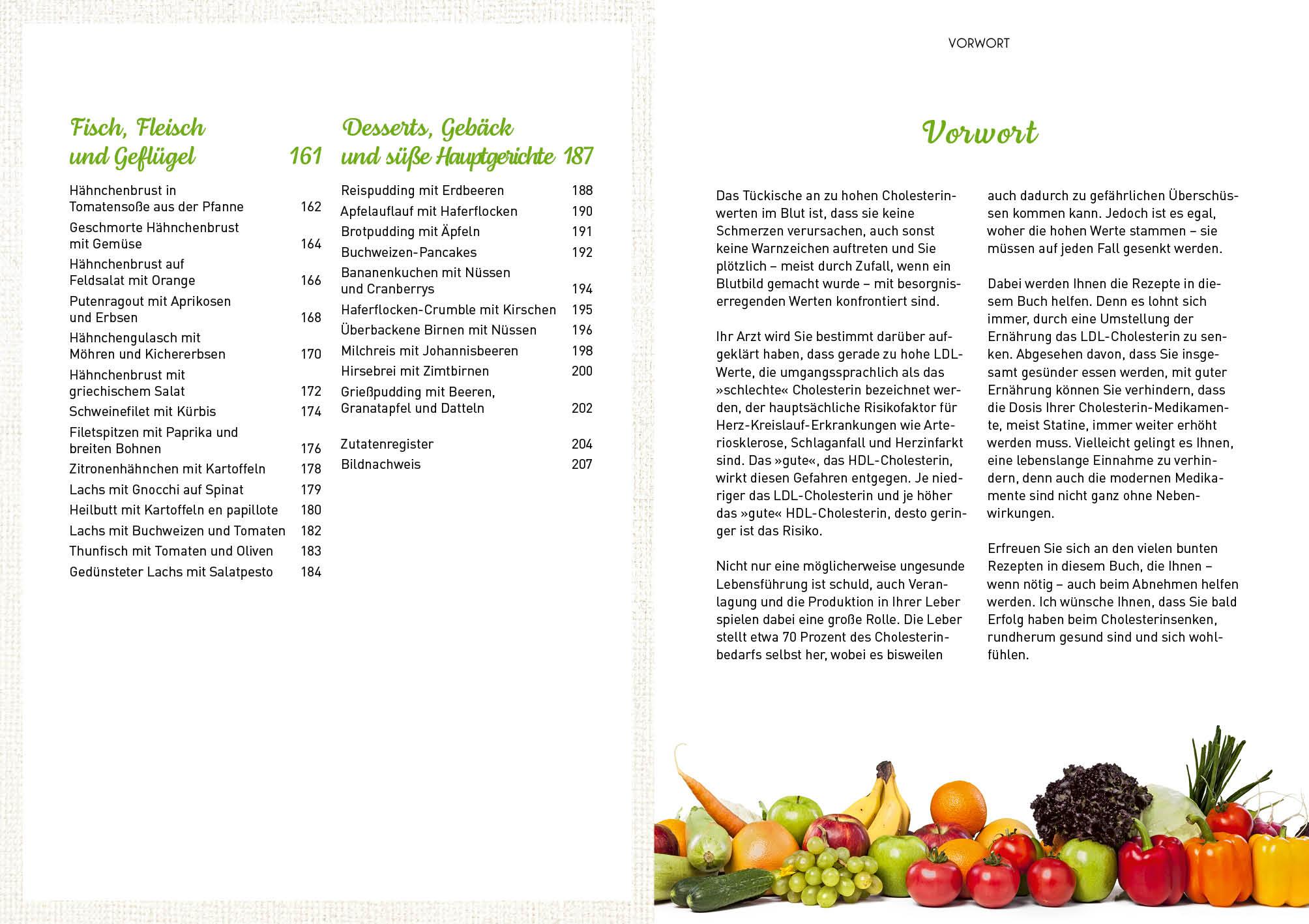 Beispielinhalt (Bild) Richtige Ernährung bei erhöhtem Cholesterinspiegel