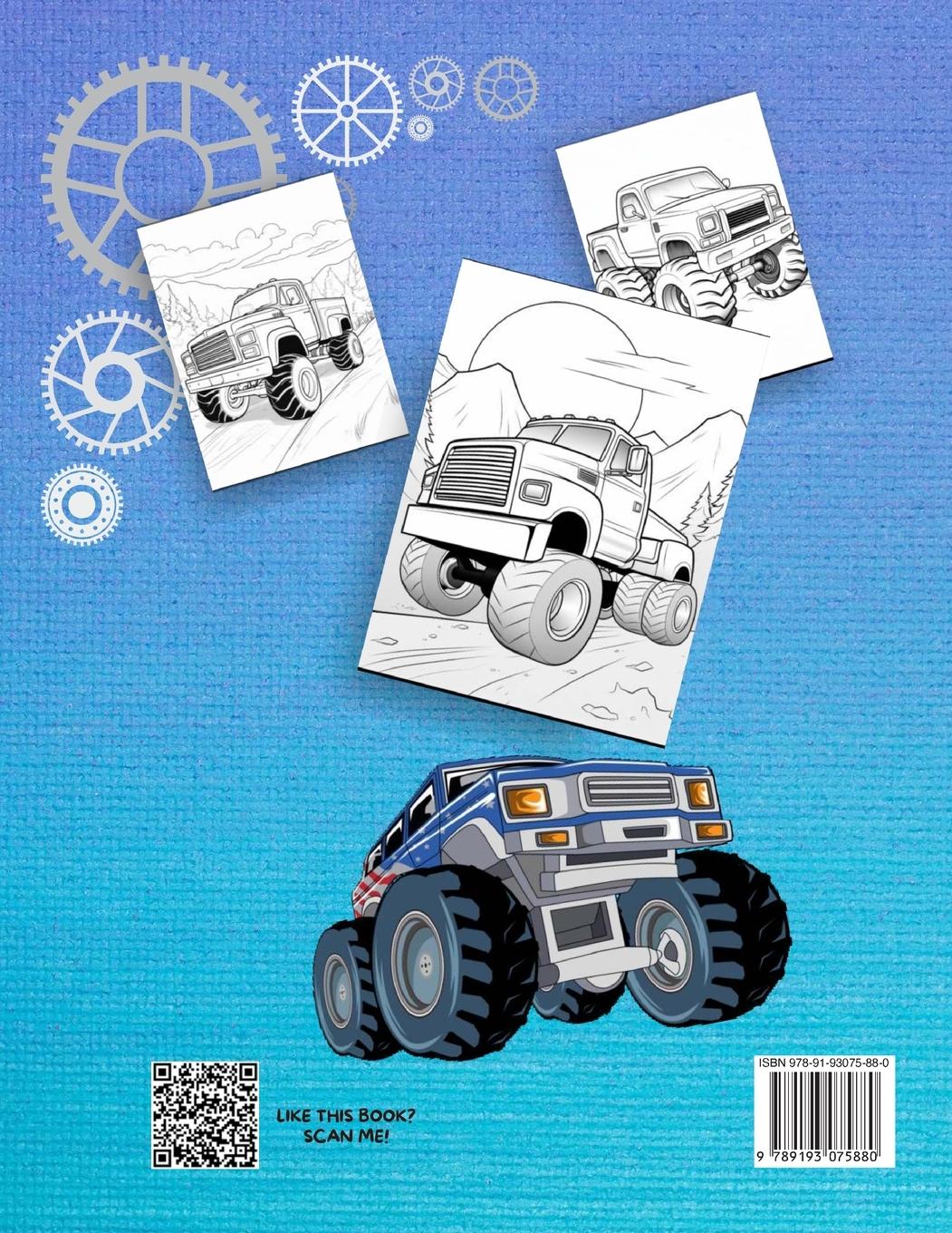 Rückseitencover Monster Truck Coloring Book for Boys Ages 4-8