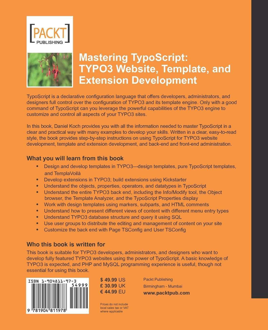 Rückseitencover Mastering TypoScript