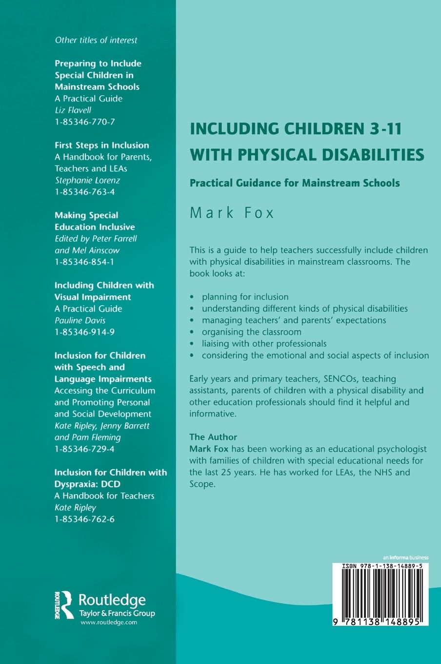 Rückseitencover Including Children 3-11 With Physical Disabilities