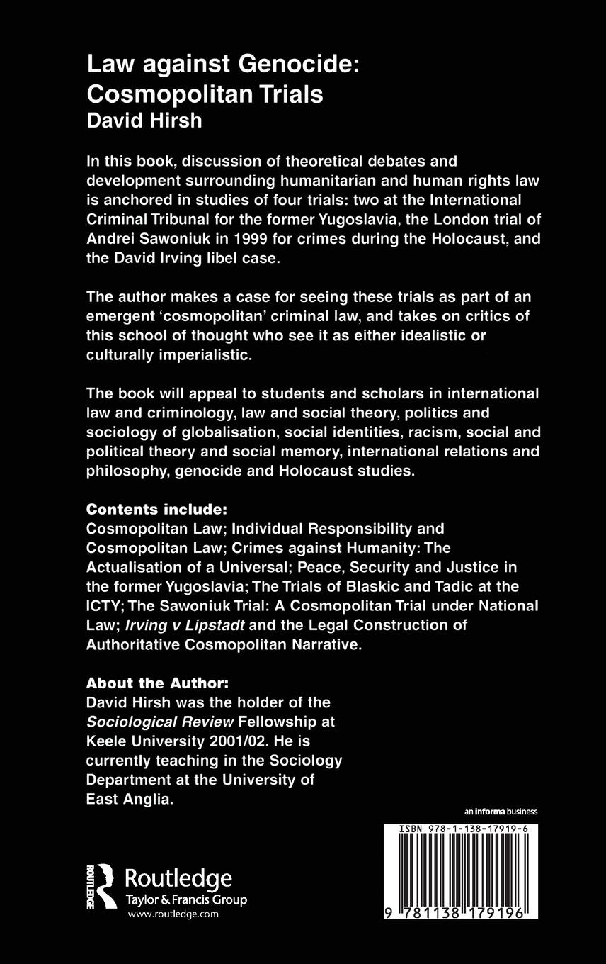 Rückseitencover Law Against Genocide