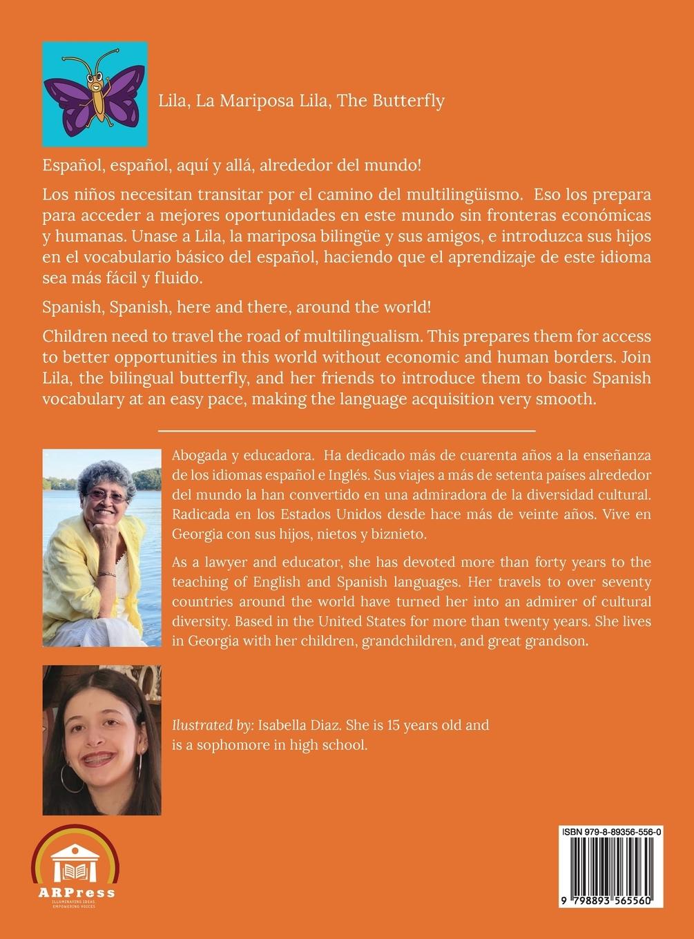 Rückseitencover Lila, La Mariposa Lila, The Butterfly Book 1