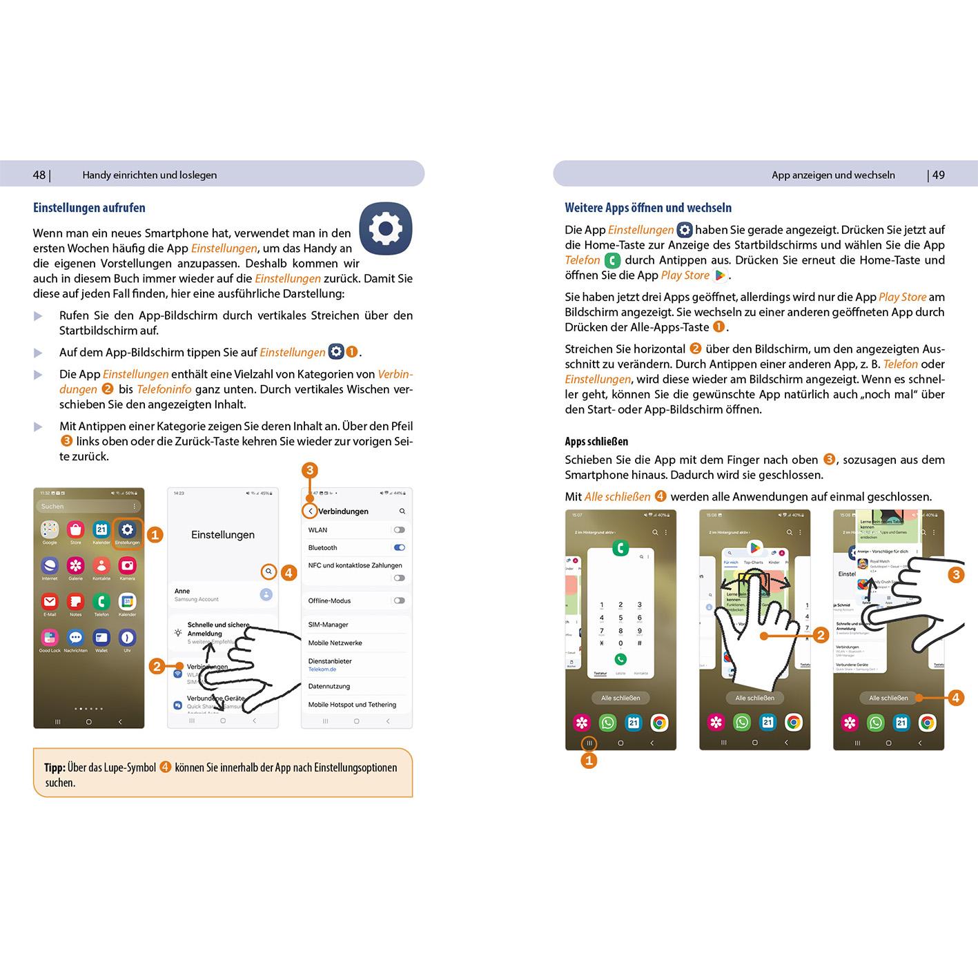 Beispielinhalt (Bild) Samsung Galaxy S24 / S24+ - Für Einsteiger ohne Vorkenntnisse