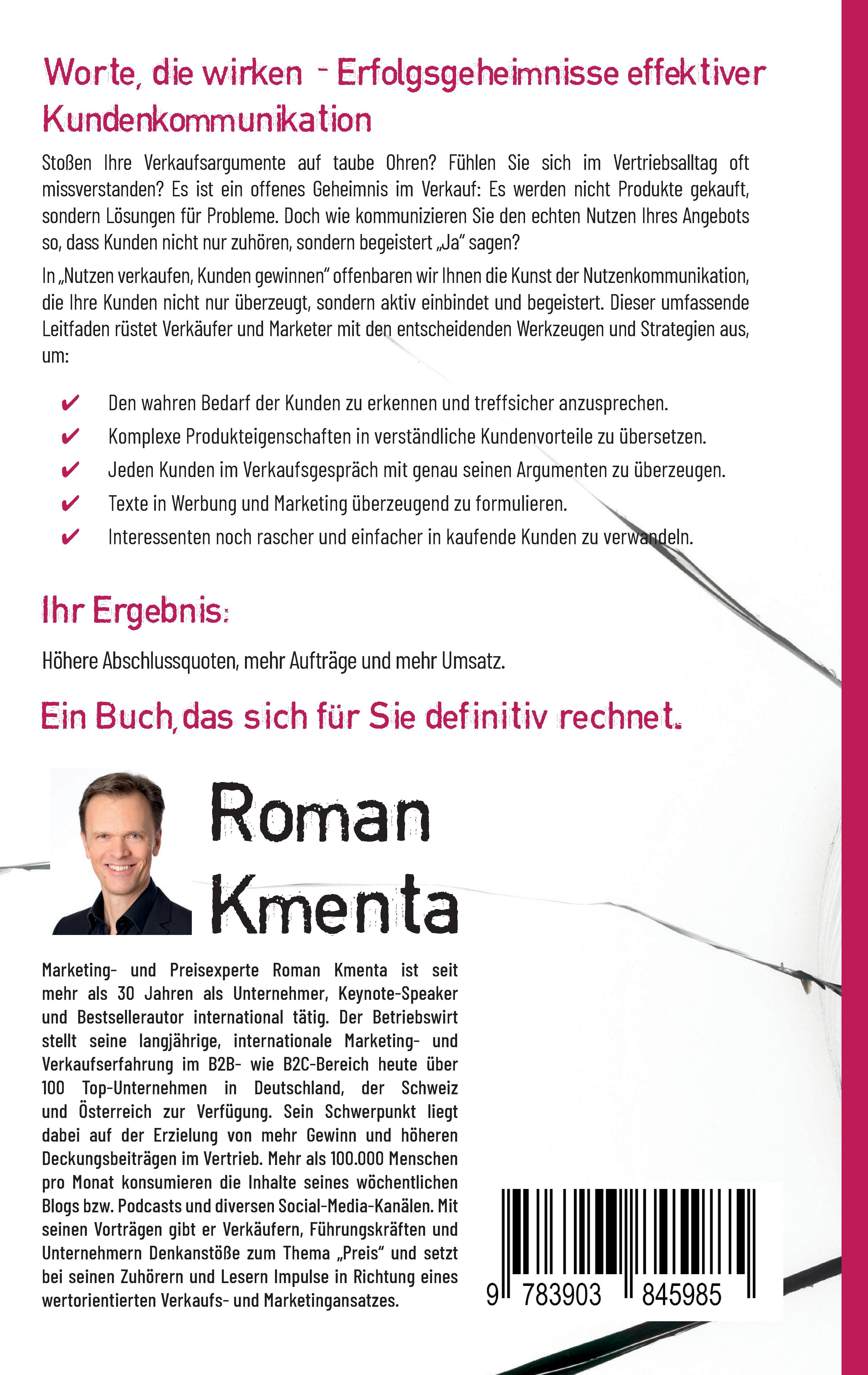 Rückseitencover Nutzen verkaufen, Kunden gewinnen