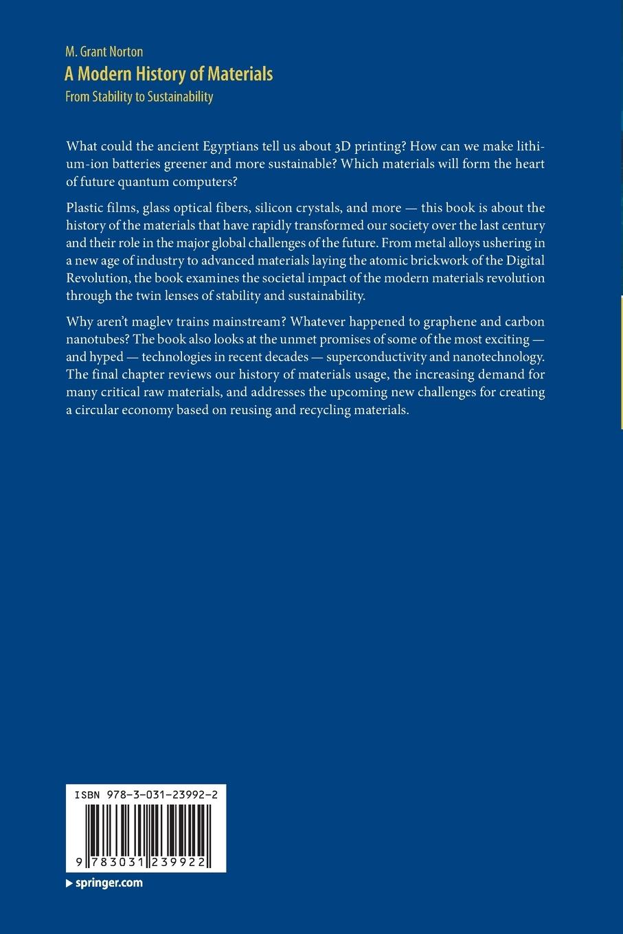 Rückseitencover A Modern History of Materials