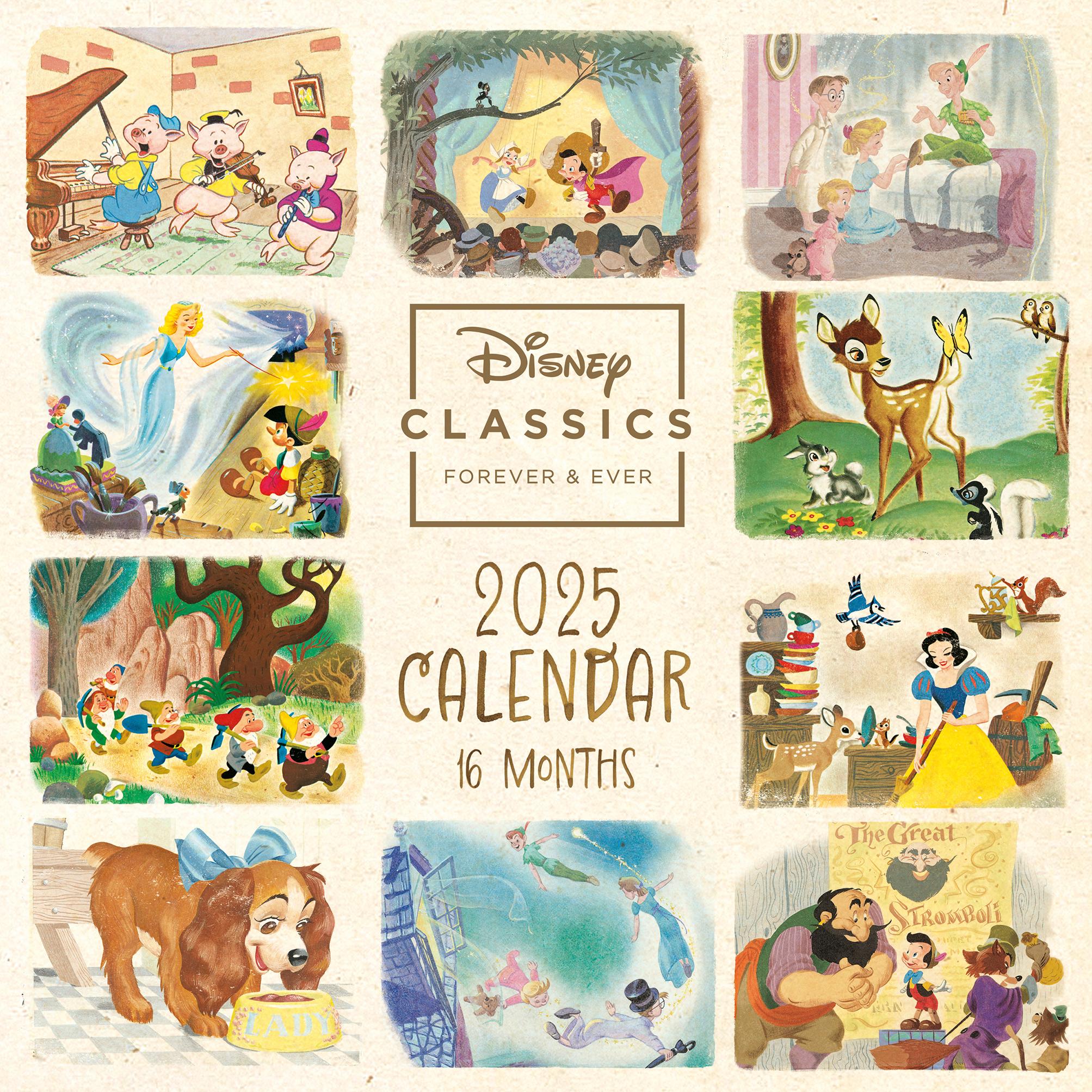 Vorderes Coverbild Disney Classics 2025 30X30 Broschürenkalender