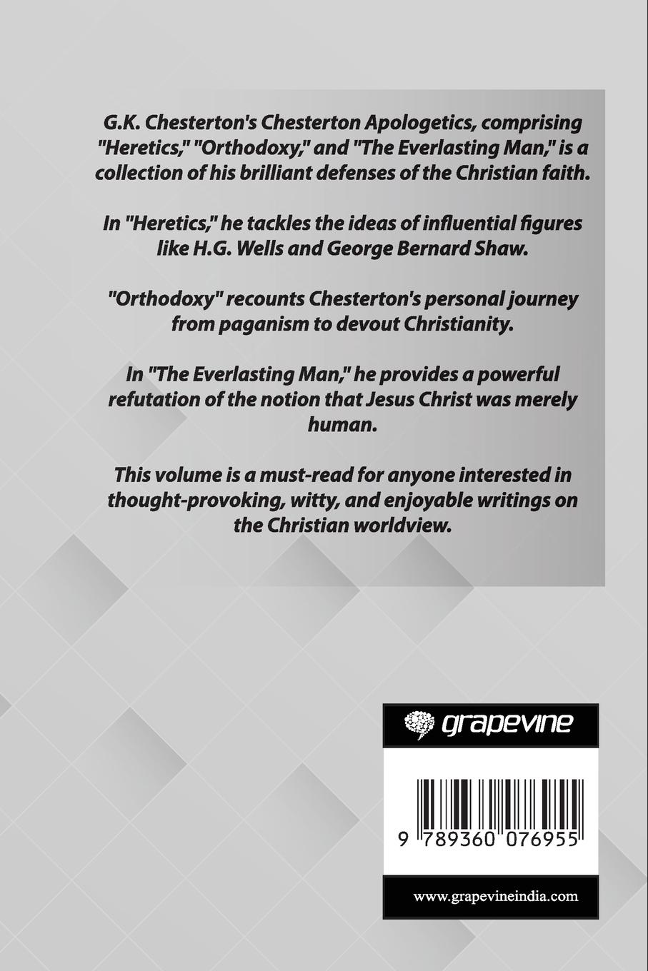 Rückseitencover The Three Apologies of G.K. Chesterton