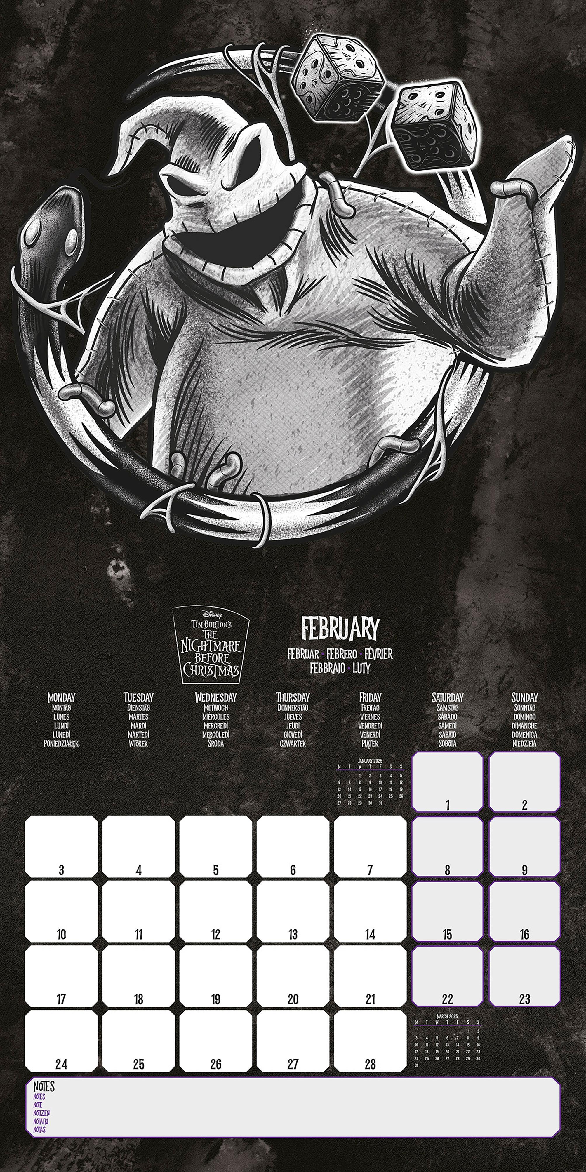 Beispielinhalt (Bild) The Nightmare before Christmas 2025 30X30 Broschürenkalender