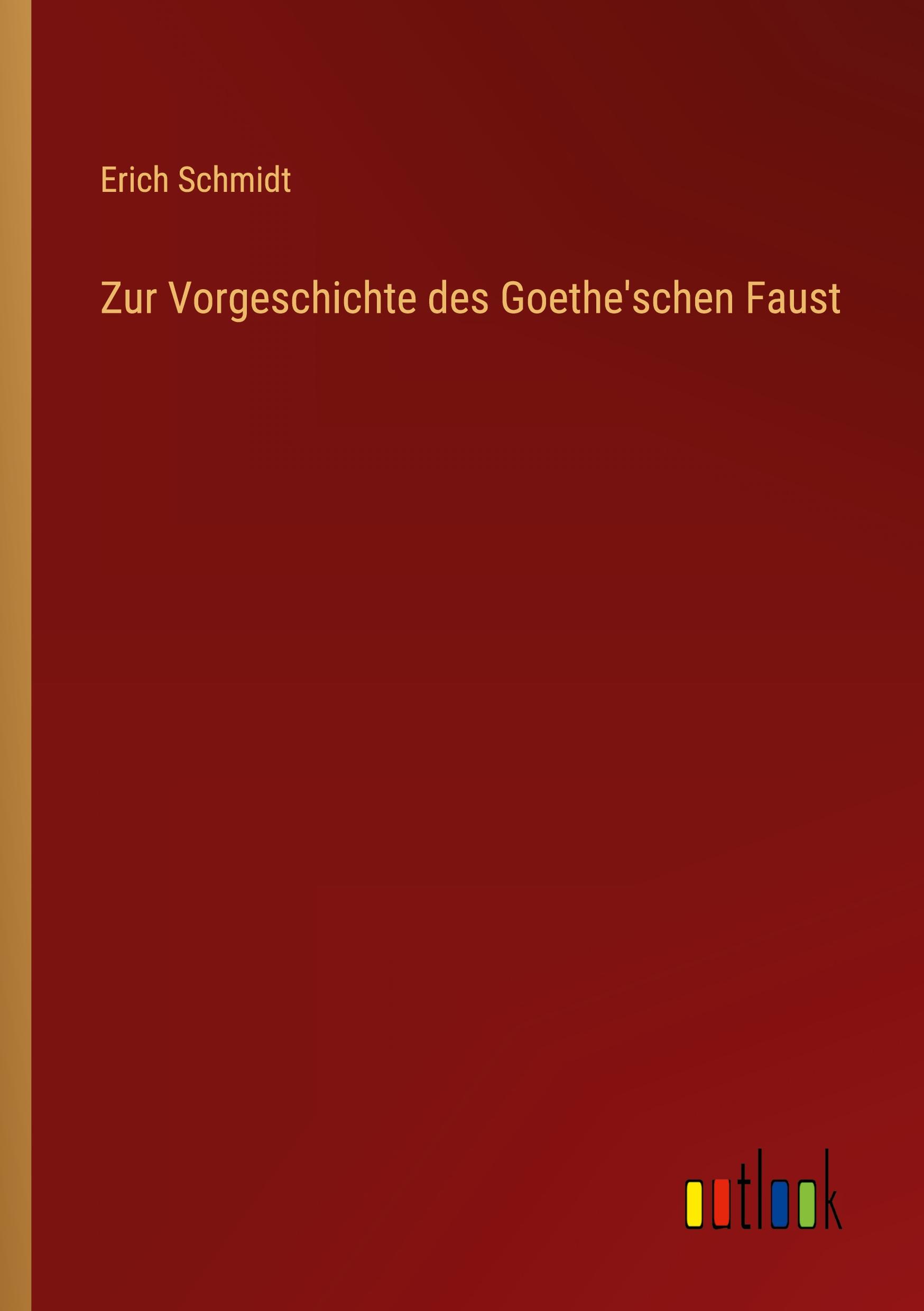 Vorderes Coverbild Zur Vorgeschichte des Goethe'schen Faust